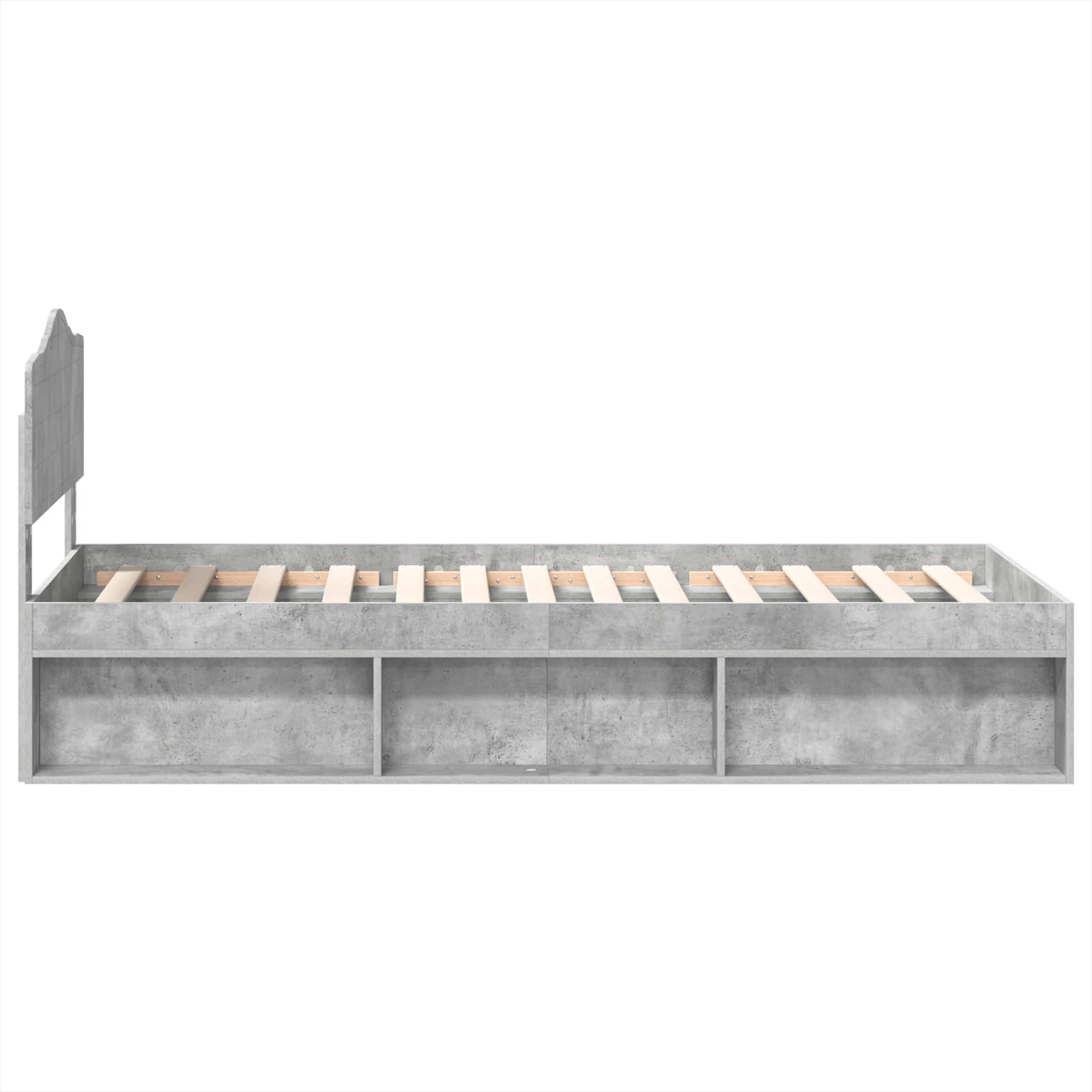 Cadre de lit Béton 90 x 200 cm Bois de pin massif - XIOS