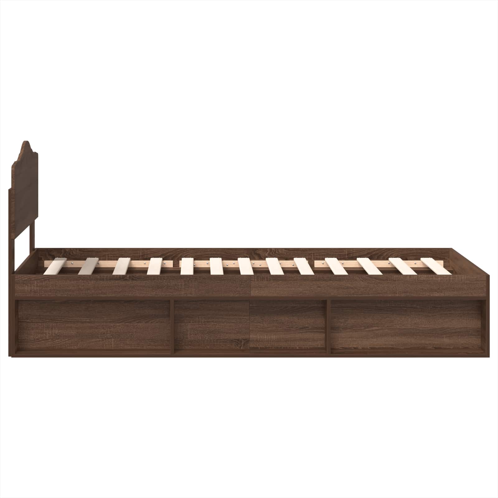 Cadre de lit avec tête de lit Chêne brun 90 x 200 cm Pin massif - XIOS