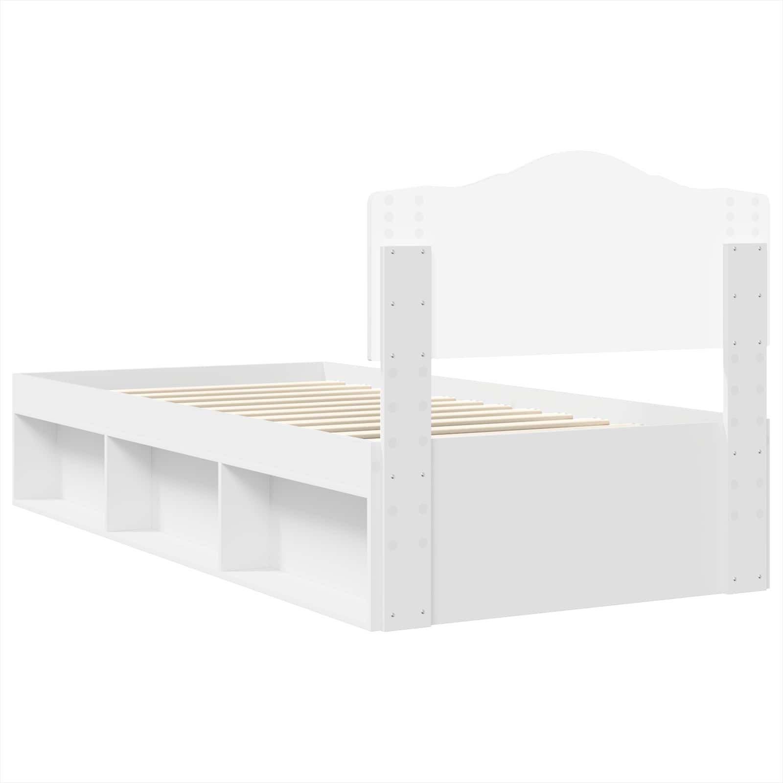 Cadre de lit Blanc 90 x 190 cm Bois de pin massif - XIOS