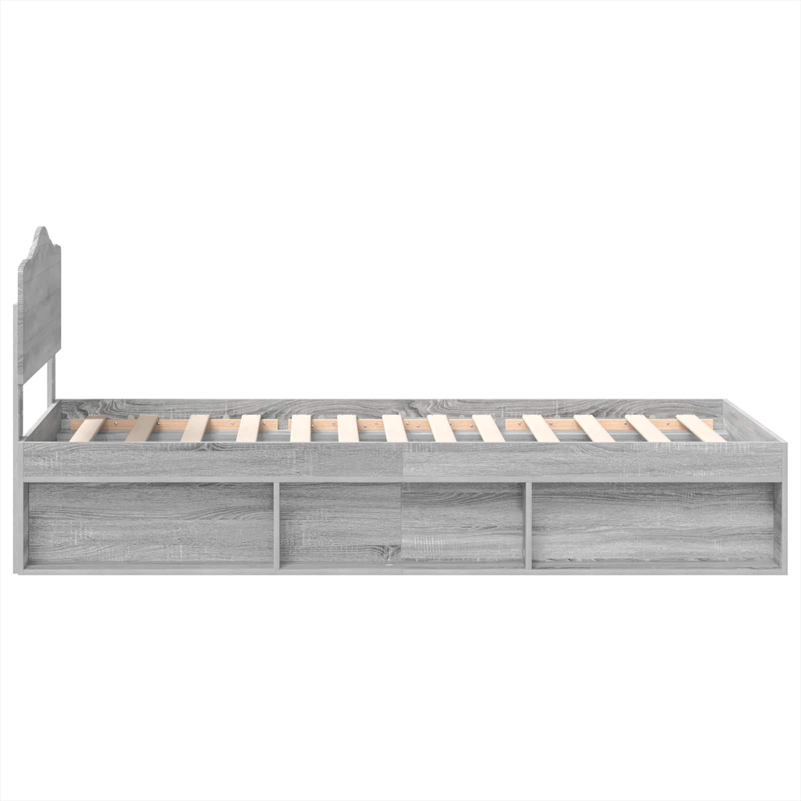 Cadre de lit Gris Sonoma 90 x 190 cm Bois de pin massif - XIOS