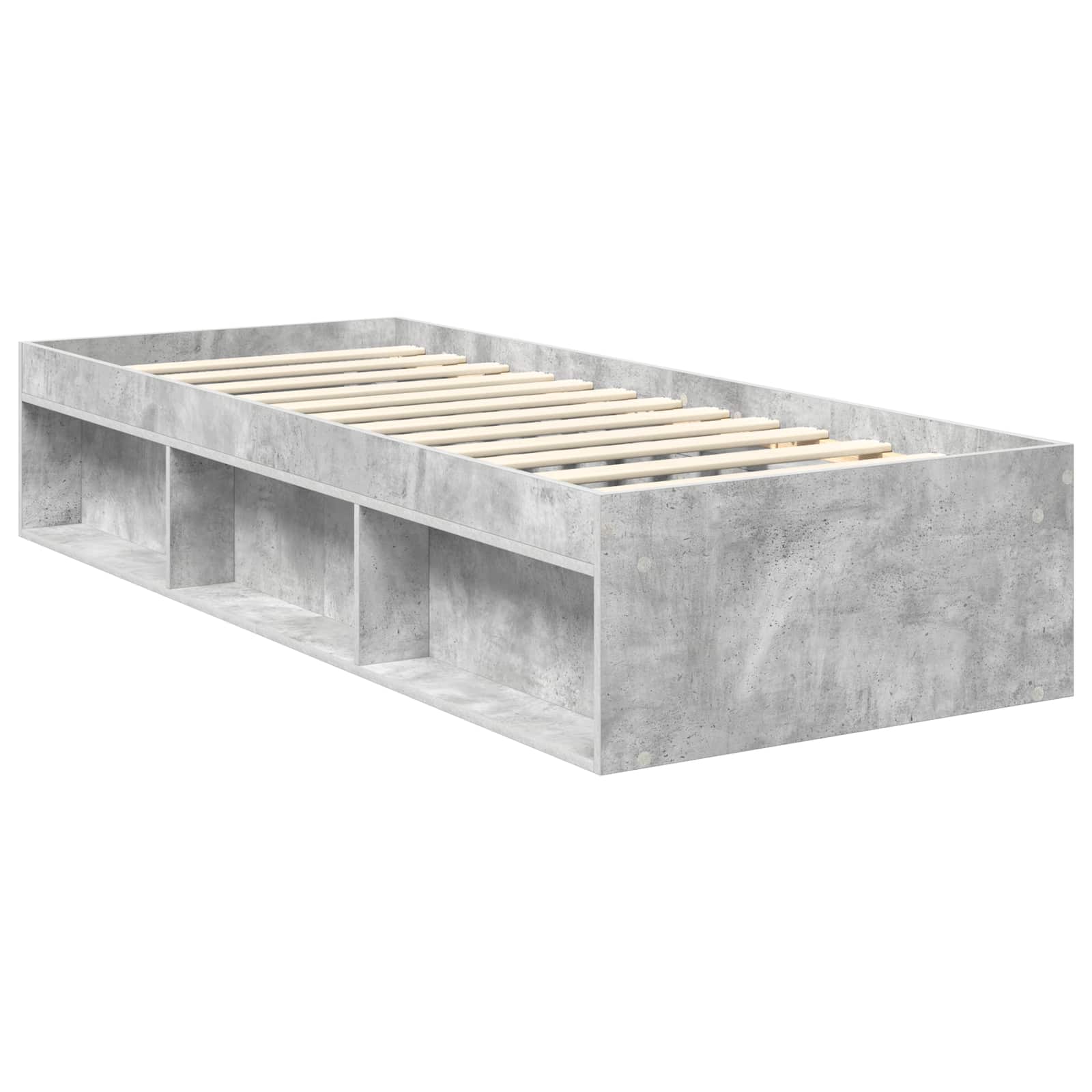 Cadre de lit Gris Béton 75 x 190 cm Bois de pin massif - XIOS