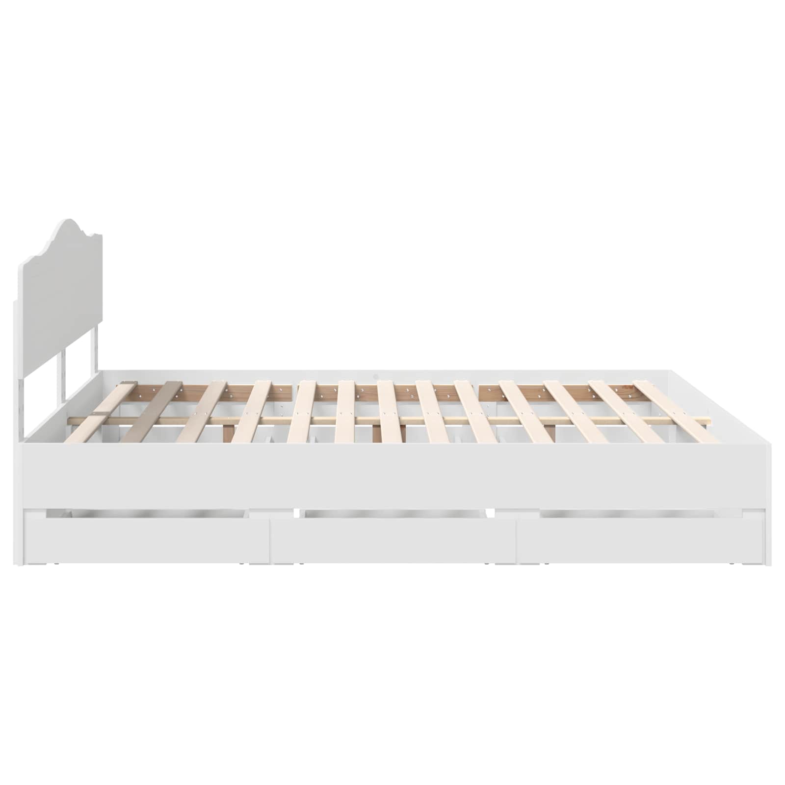 Cadre de lit avec tiroir Blanc 200 x 200 cm Bois Ingénierie - XIOS