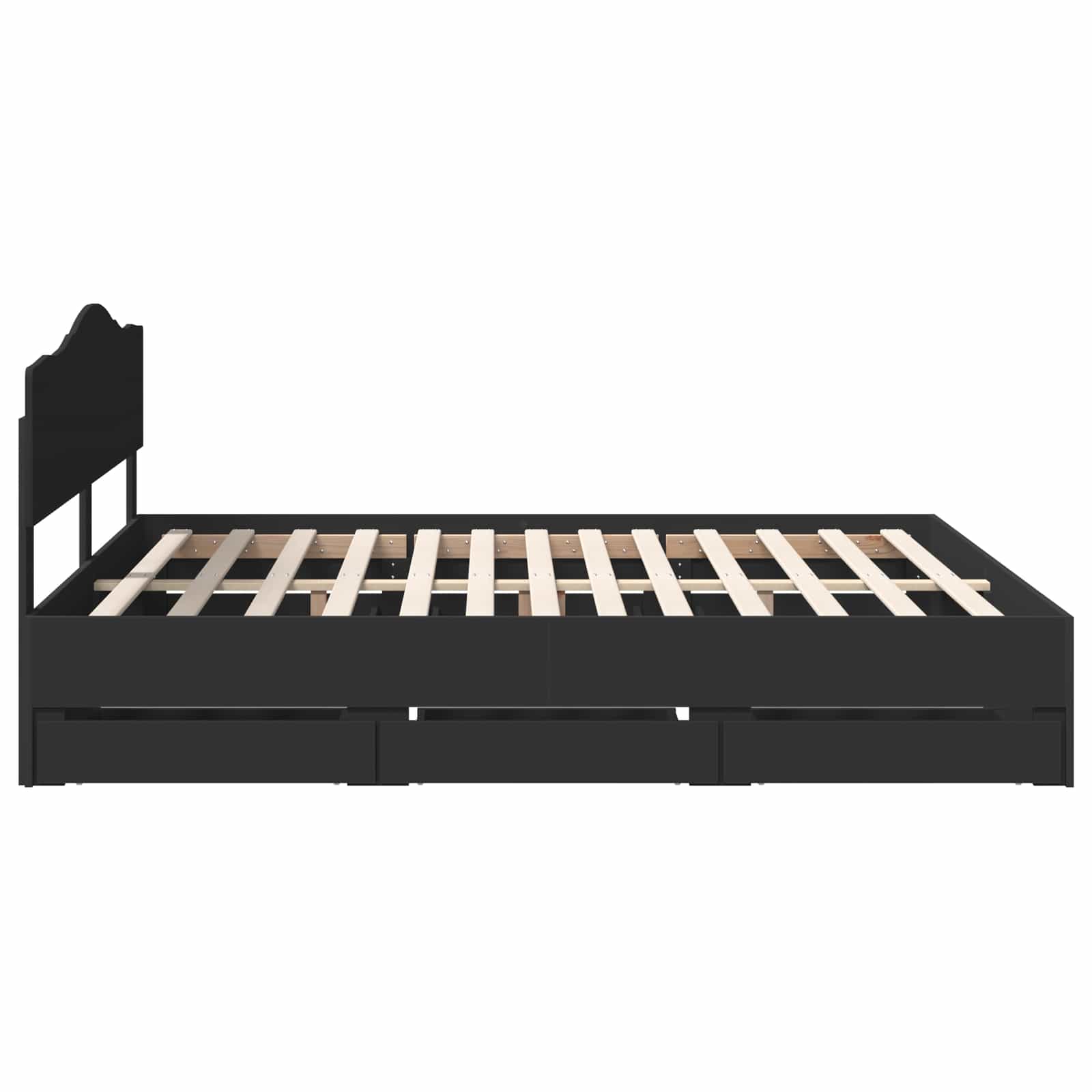Cadre de lit avec tiroir Noir 200 x 200 cm Bois Ingénierie - XIOS