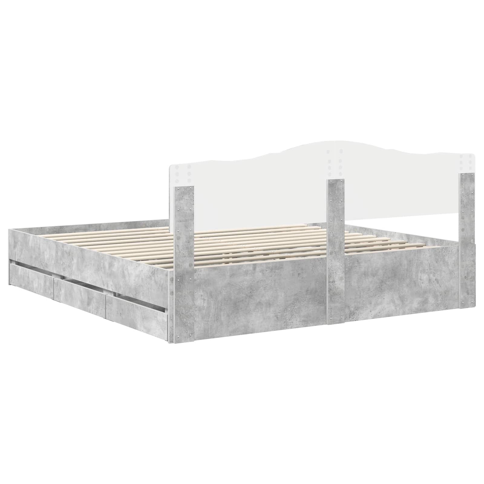 Cadre de lit Gris béton 200 x 200 cm Bois Ingénierie - XIOS