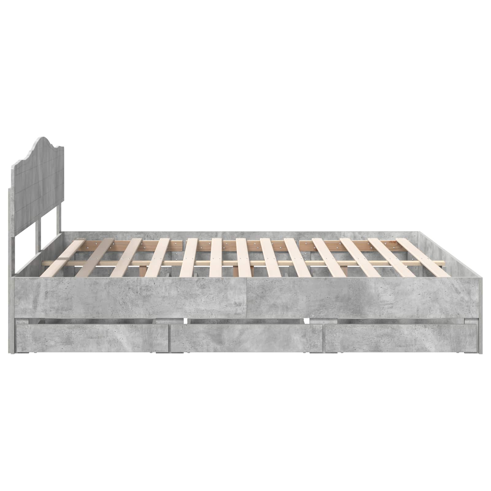 Cadre de lit Gris béton 200 x 200 cm Bois Ingénierie - XIOS