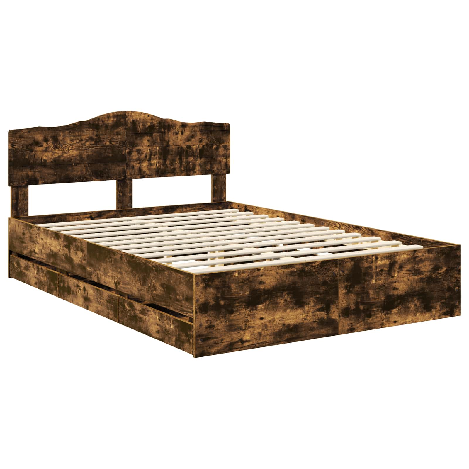 Cadre de lit Chêne fumé 160 x 200 cm Bois Ingénierie - XIOS
