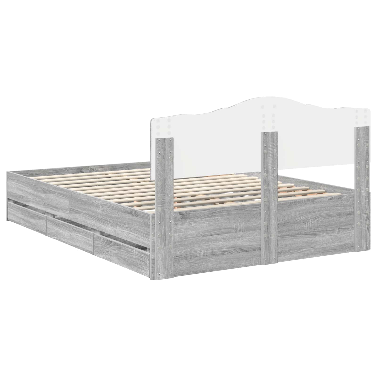 Cadre de lit Gris Sonoma 160 x 200 cm Bois Ingénierie - XIOS