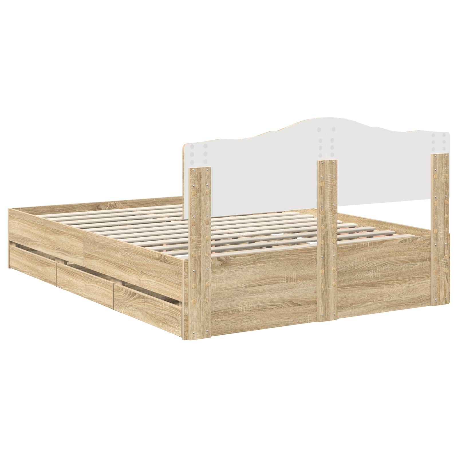 Cadre de lit Chêne Sonoma 150 x 200 cm Bois Ingénierie - XIOS