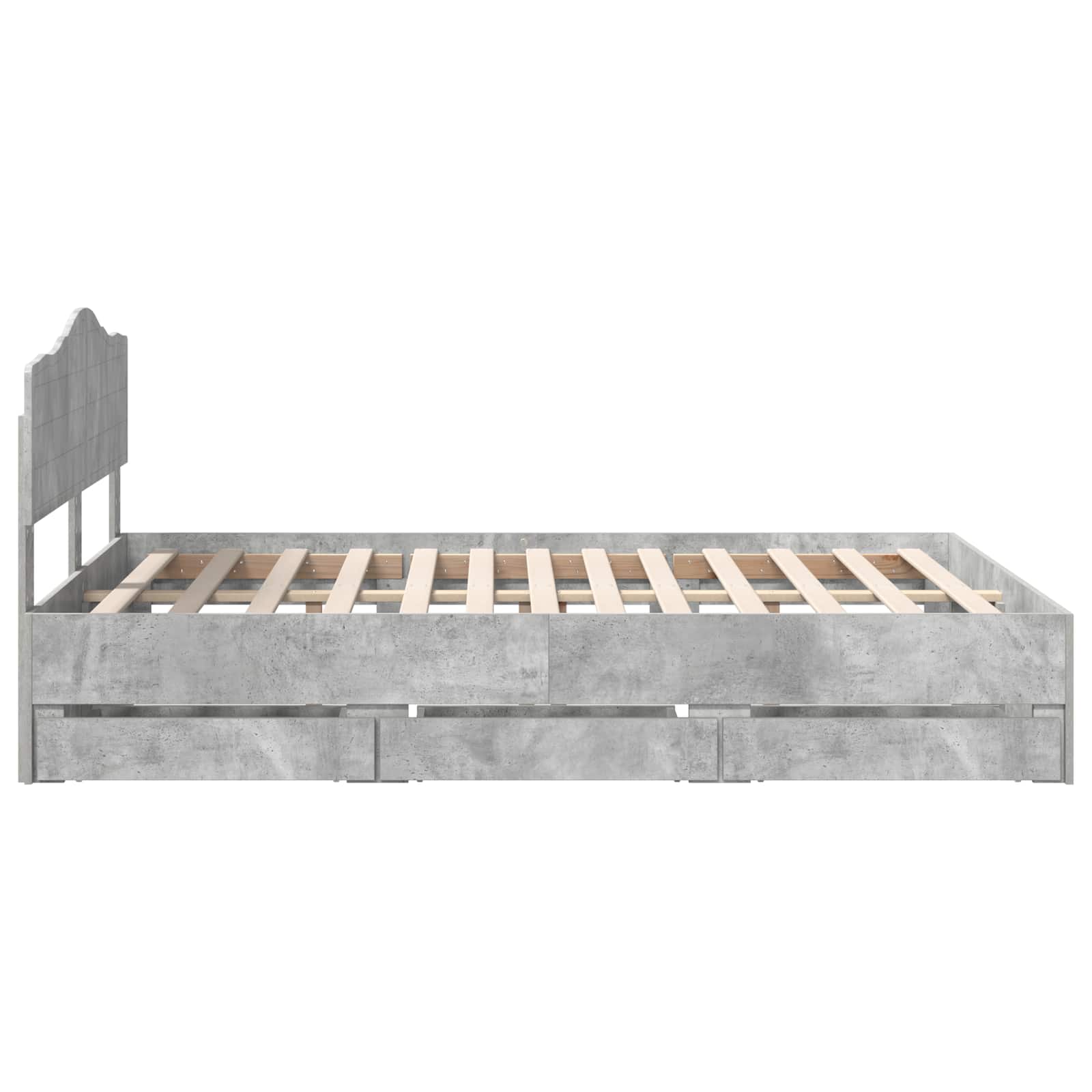 Cadre de lit Gris béton 150 x 200 cm Bois Ingénierie - XIOS