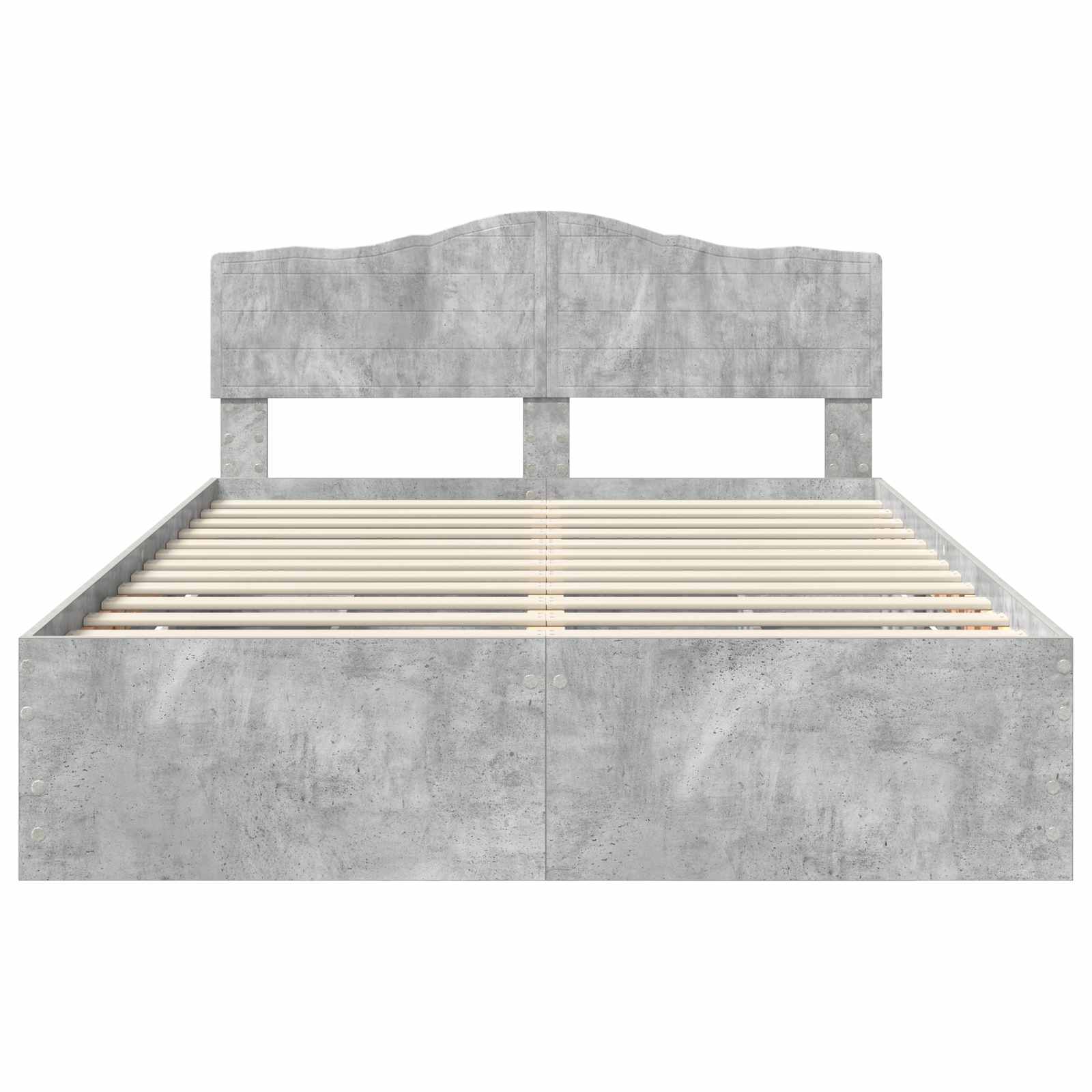 Cadre de lit Gris béton 140 x 190 cm Bois Ingénierie - XIOS