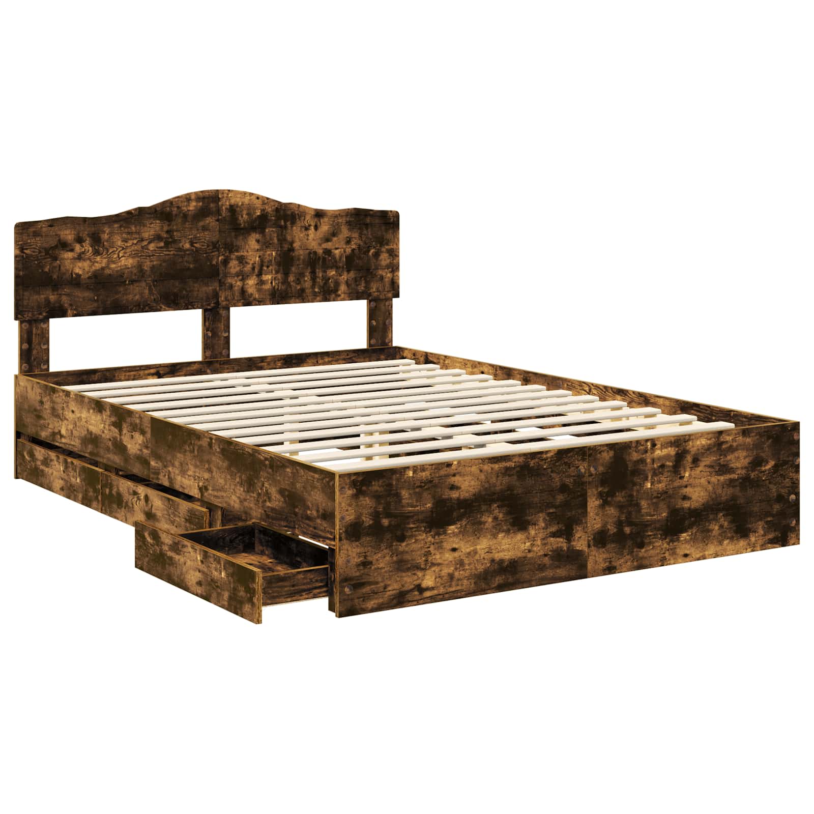 Cadre de lit Chêne fumé 140 x 190 cm Bois Ingénierie - XIOS
