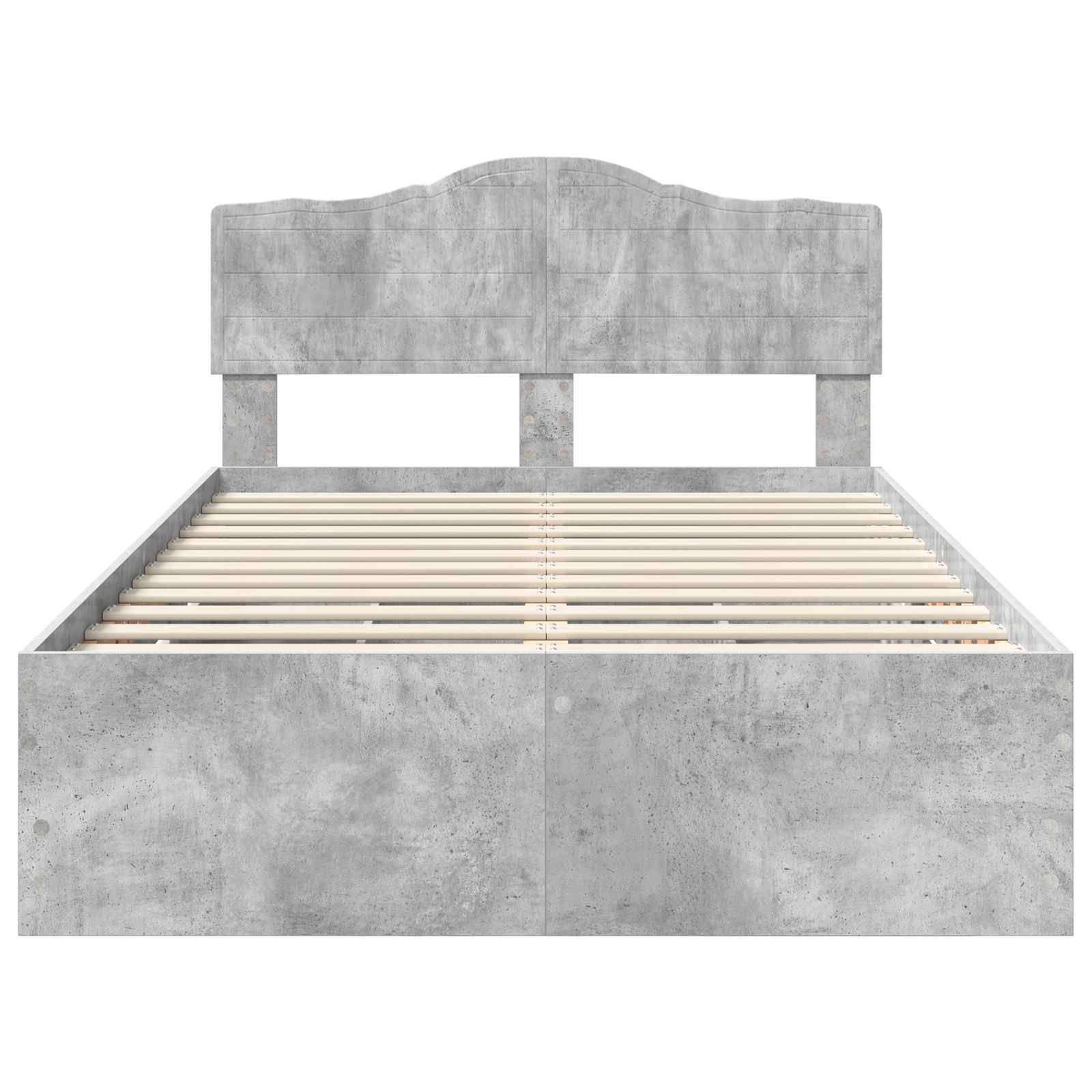 Cadre de lit Gris béton 135 x 190 cm Bois Ingénierie - XIOS