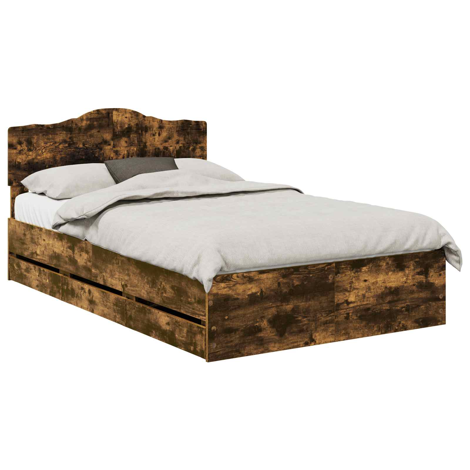Cadre de lit Chêne fumé 135 x 190 cm Bois Ingénierie - XIOS