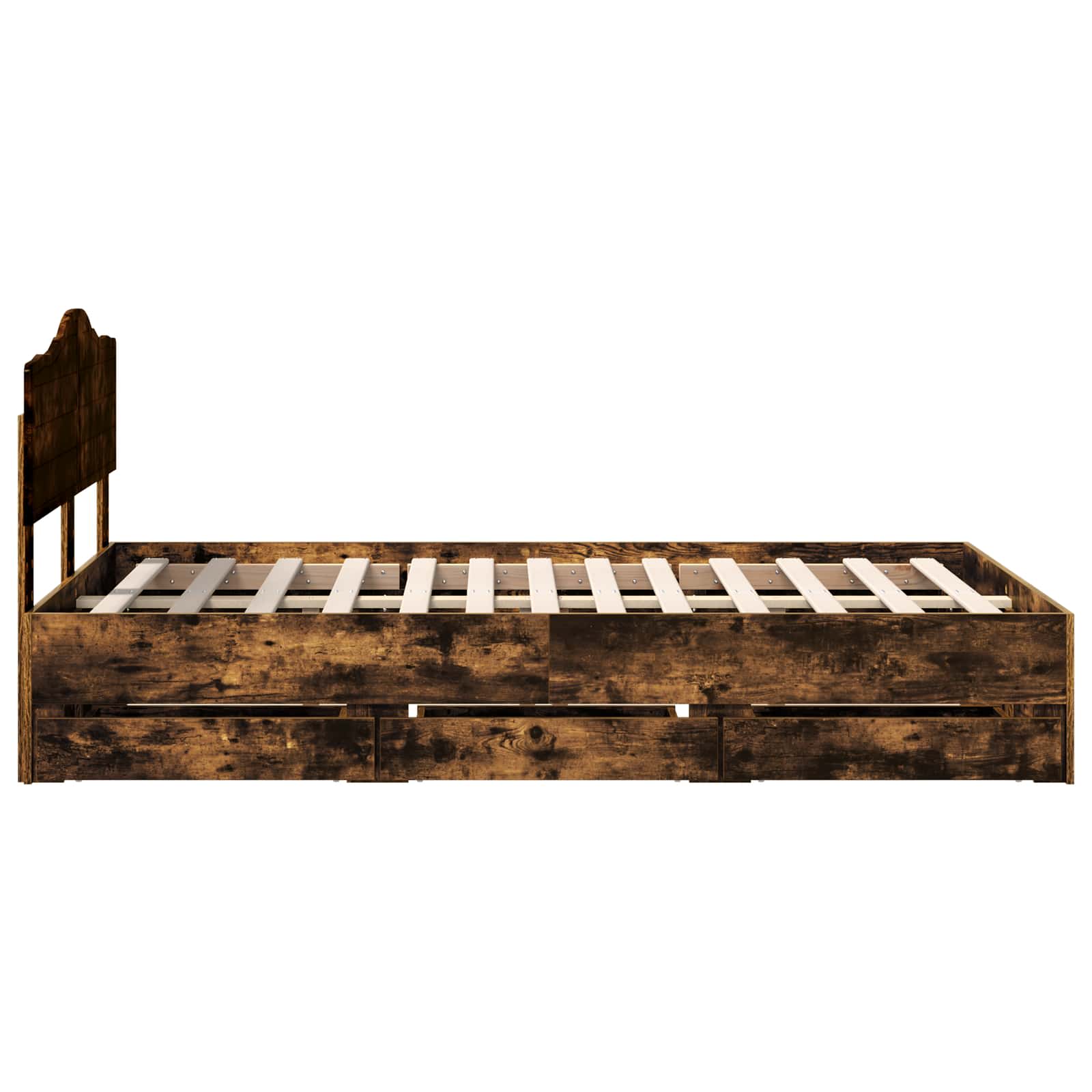 Cadre de lit Chêne fumé 135 x 190 cm Bois Ingénierie - XIOS
