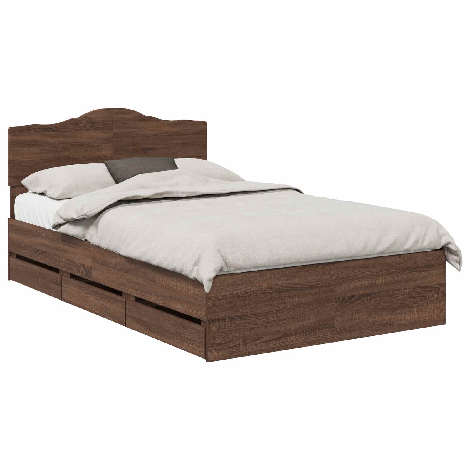 Cadre de lit Chêne brun 135 x 190 cm Bois Ingénierie - XIOS