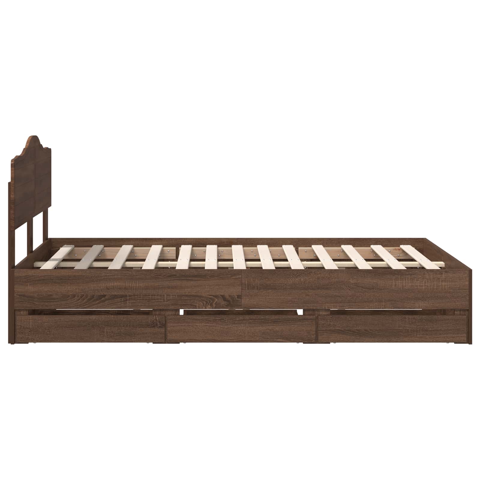 Cadre de lit Chêne brun 135 x 190 cm Bois Ingénierie - XIOS