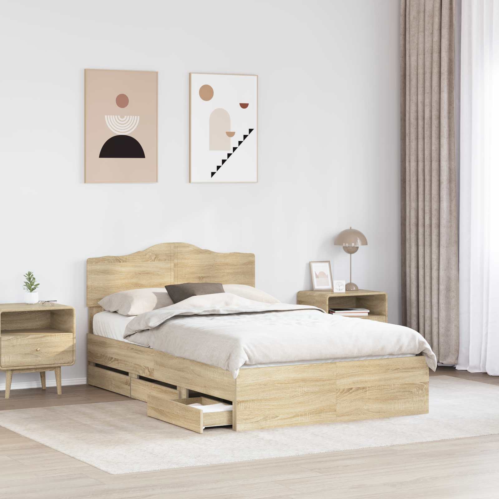 Cadre de lit Chêne Sonoma 120 x 190 cm Bois Ingénierie - XIOS