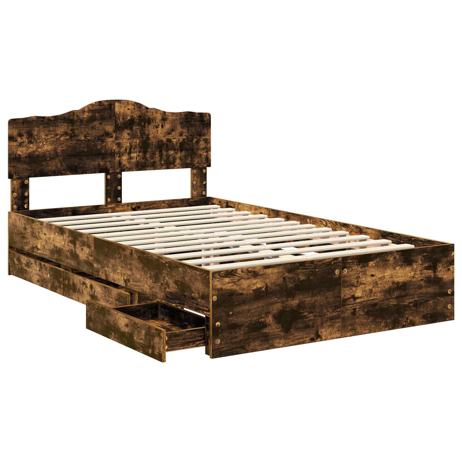Cadre de lit Chêne fumé 120 x 190 cm Bois Ingénierie - XIOS