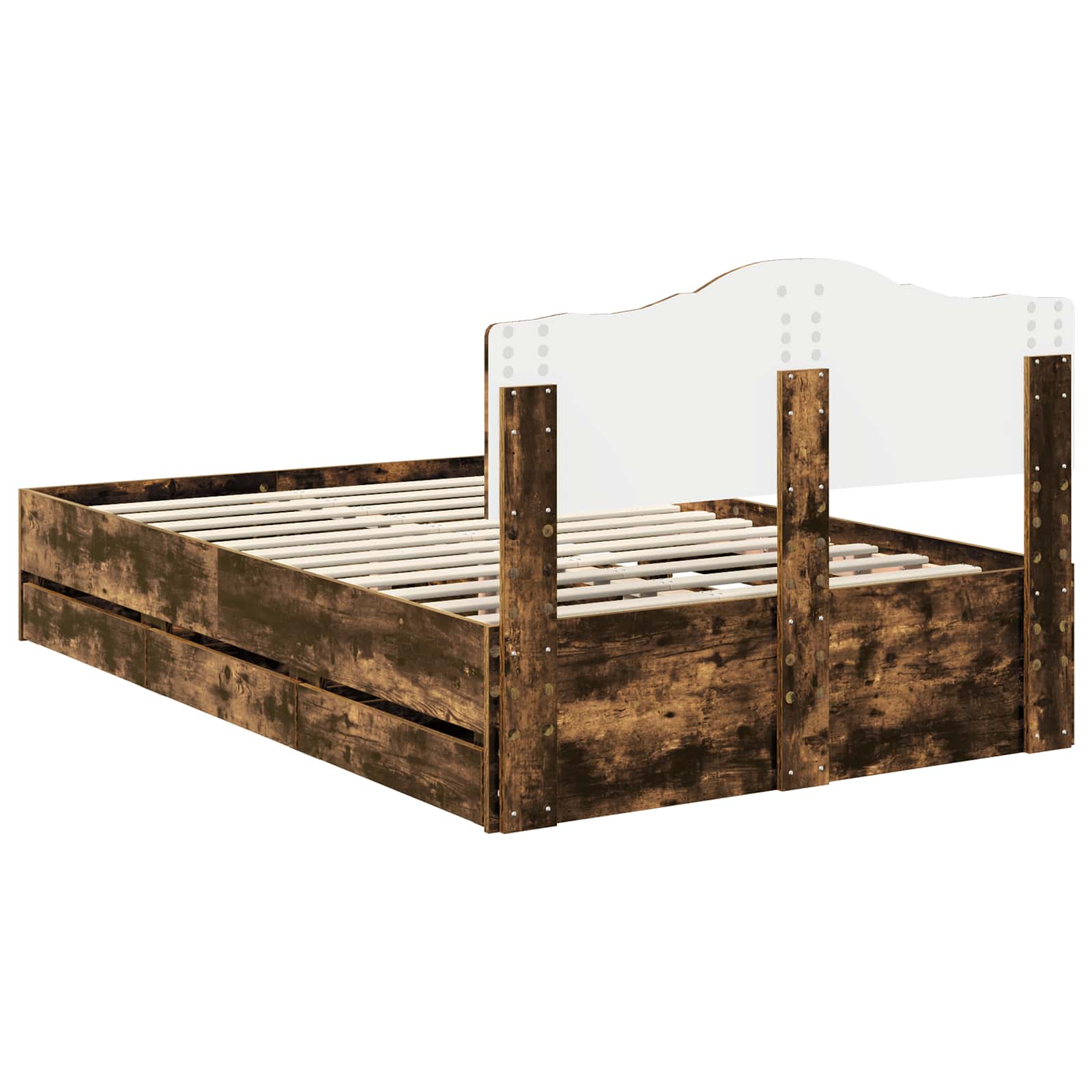 Cadre de lit Chêne fumé 120 x 190 cm Bois Ingénierie - XIOS