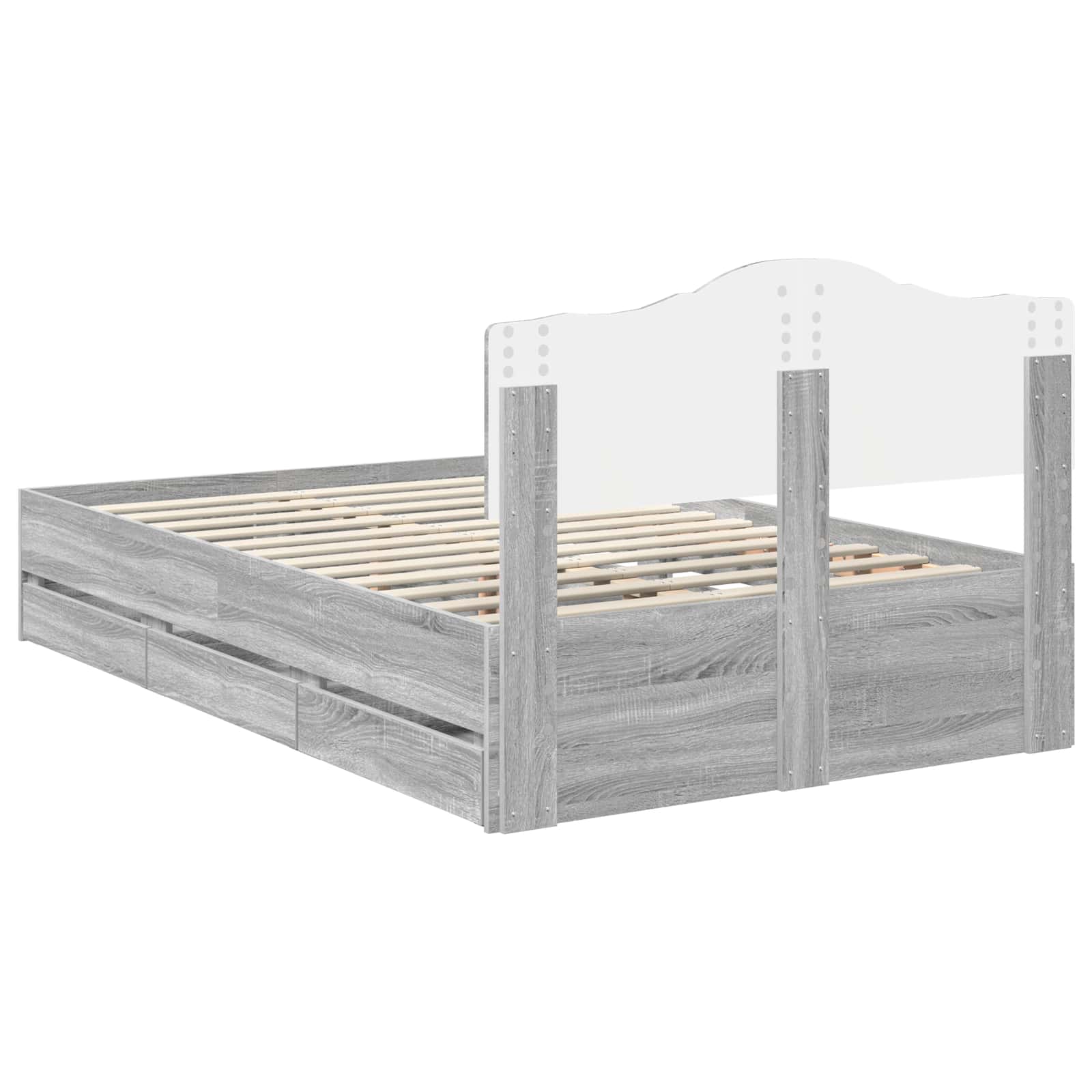 Cadre de lit Gris Sonoma 120 x 190 cm Bois Ingénierie - XIOS