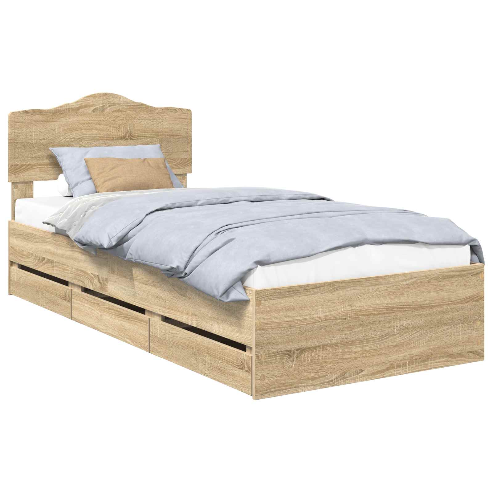 Cadre de lit Chêne Sonoma 100 x 200 cm Bois Ingénierie - XIOS