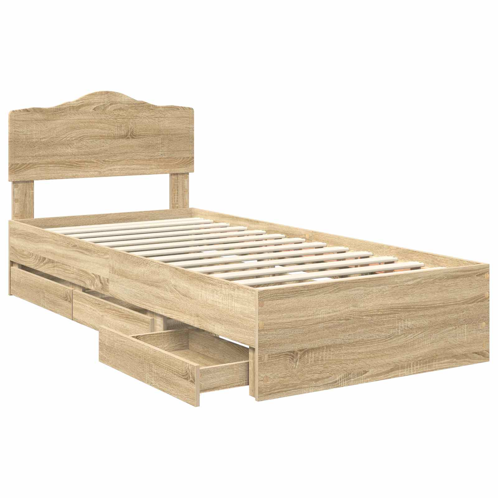 Cadre de lit Chêne Sonoma 100 x 200 cm Bois Ingénierie - XIOS