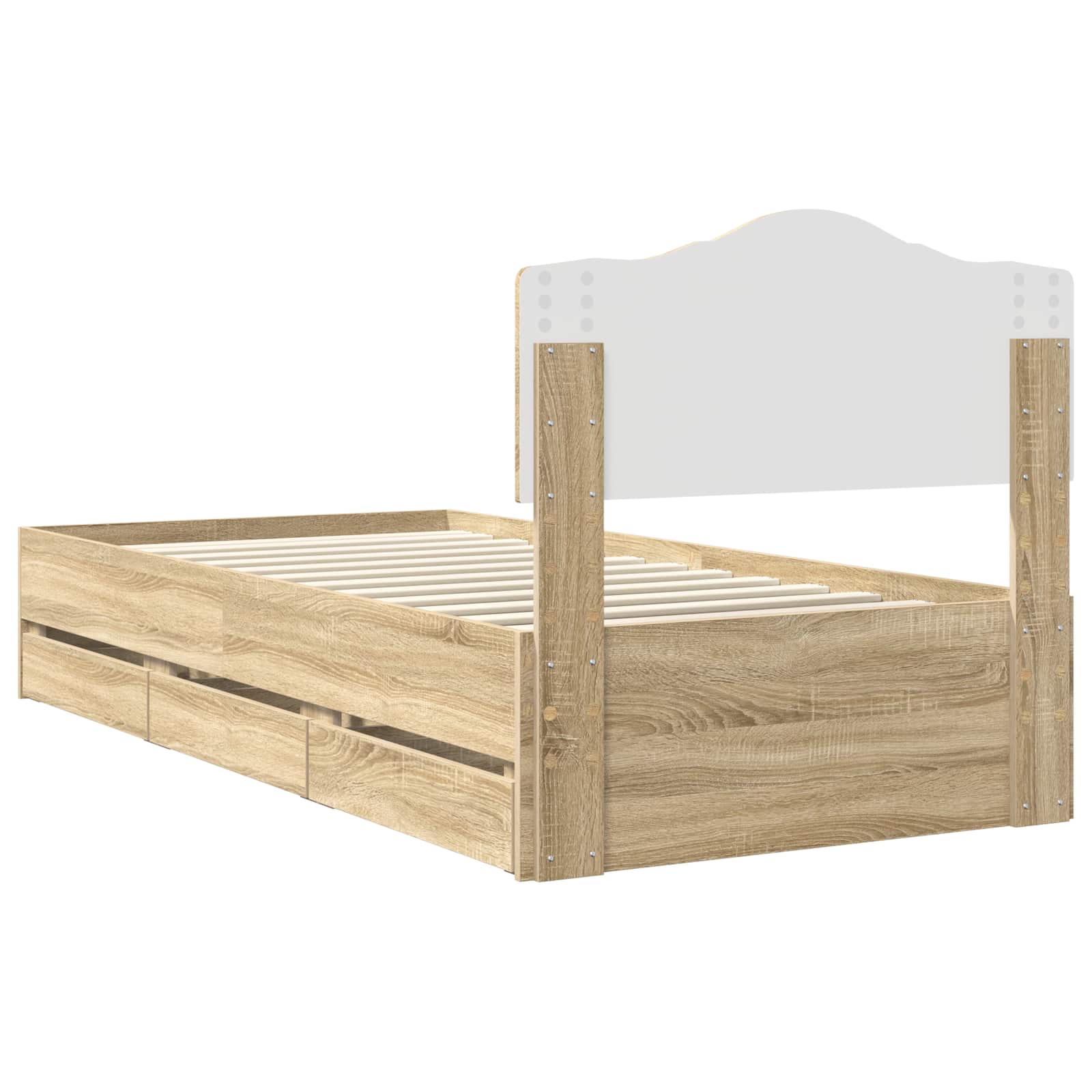 Cadre de lit Chêne Sonoma 100 x 200 cm Bois Ingénierie - XIOS