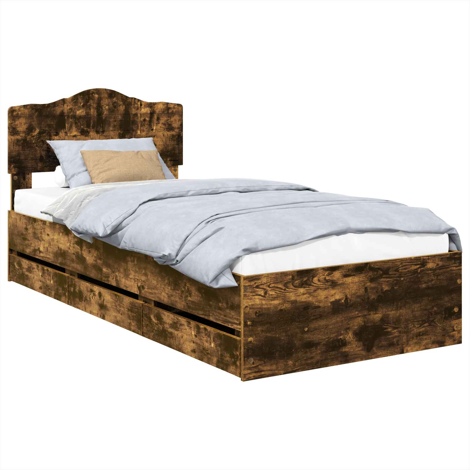 Cadre de lit Chêne fumé 100 x 200 cm Bois Ingénierie - XIOS