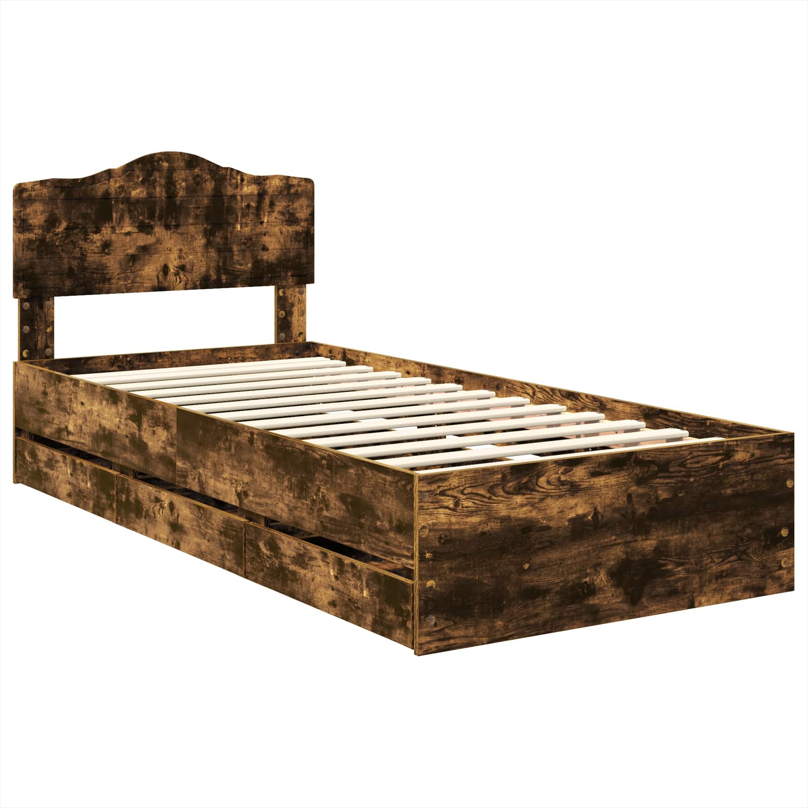 Cadre de lit Chêne fumé 100 x 200 cm Bois Ingénierie - XIOS
