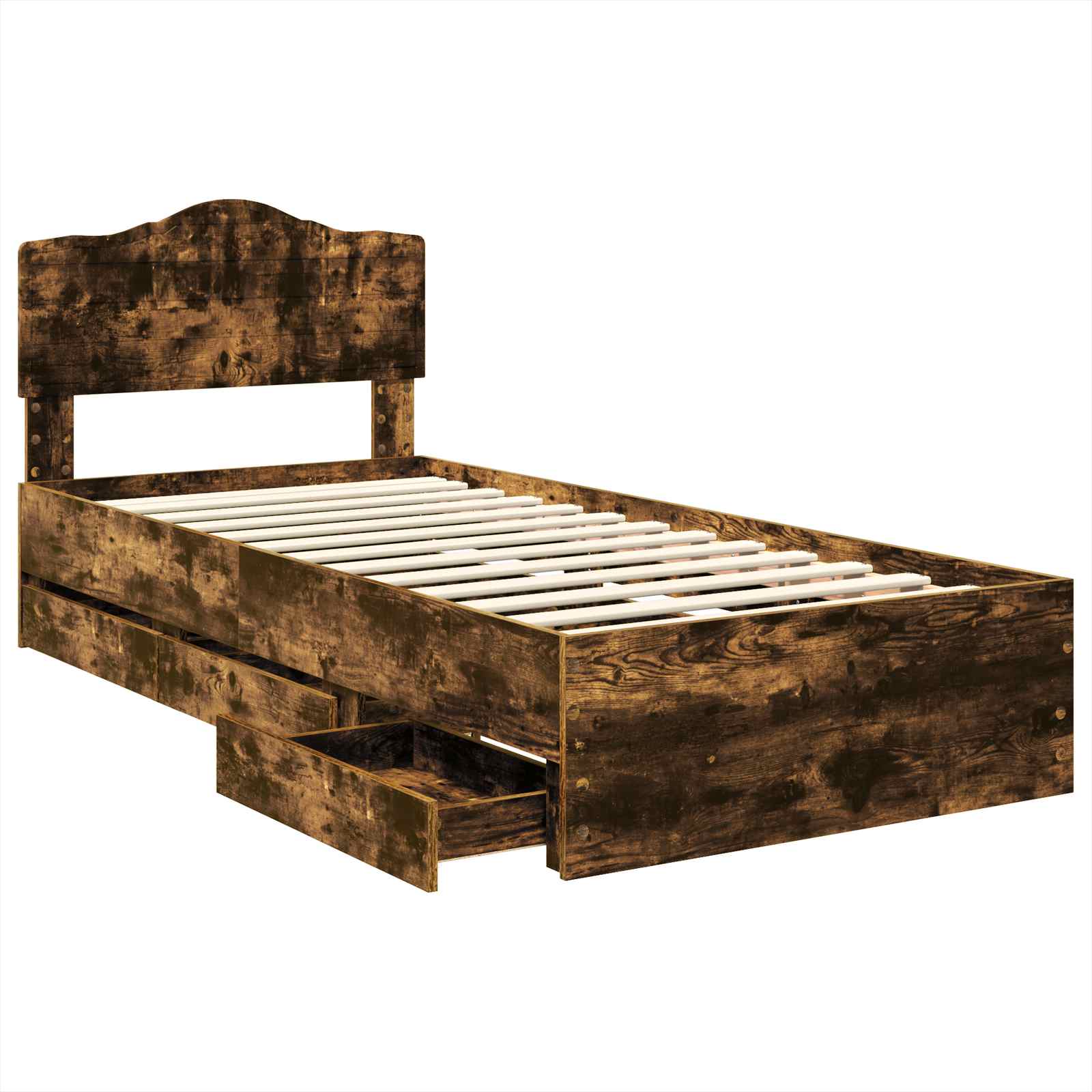 Cadre de lit Chêne fumé 100 x 200 cm Bois Ingénierie - XIOS