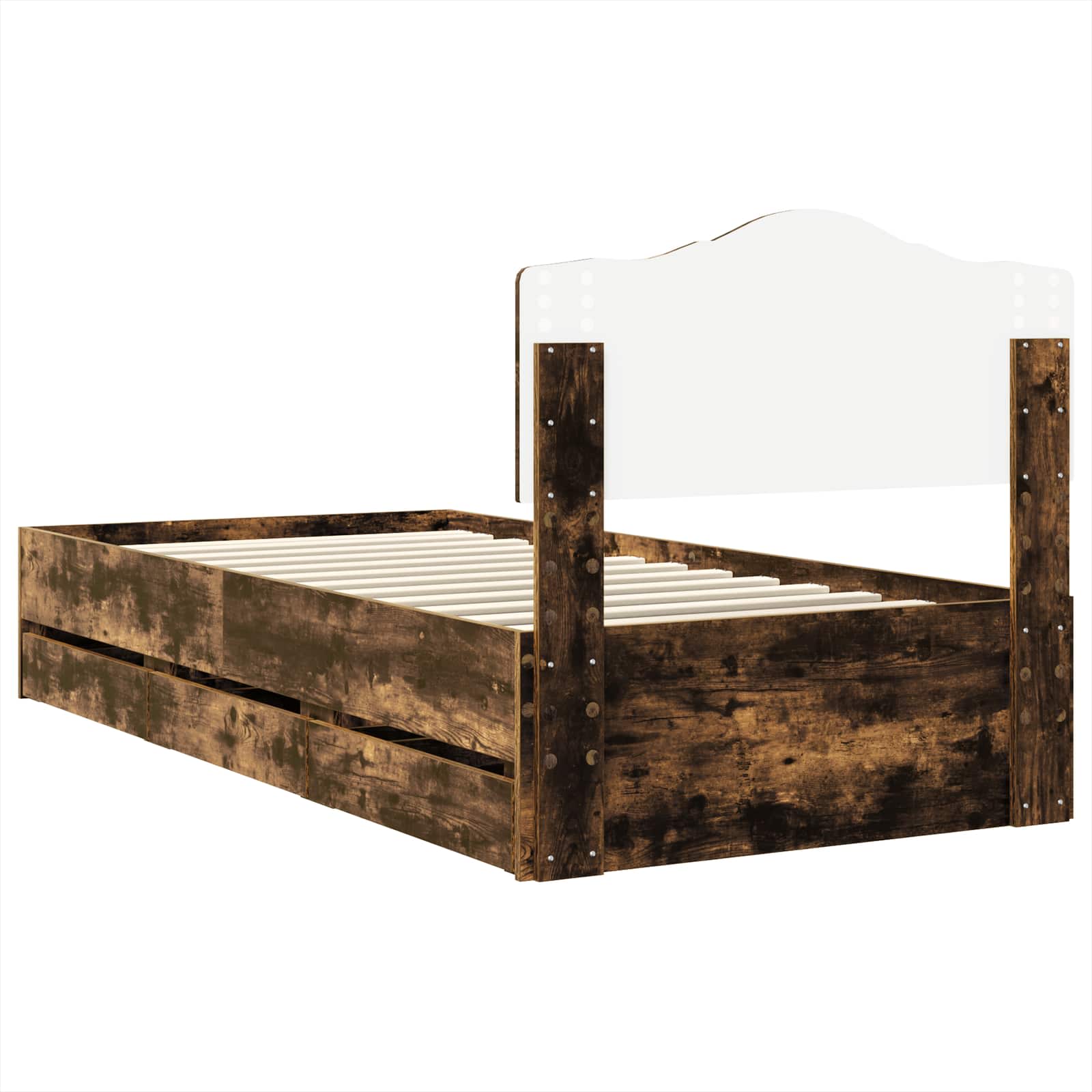 Cadre de lit Chêne fumé 100 x 200 cm Bois Ingénierie - XIOS