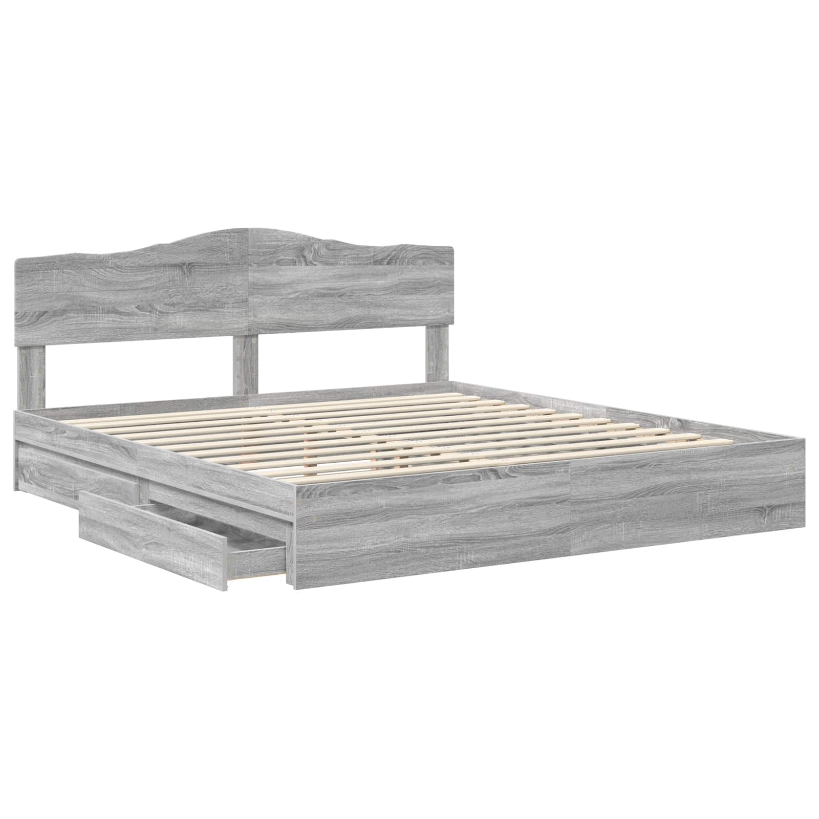 Lit de Rangement Gris Sonoma 200 x 200 cm Bois d'ingénierie - XIOS