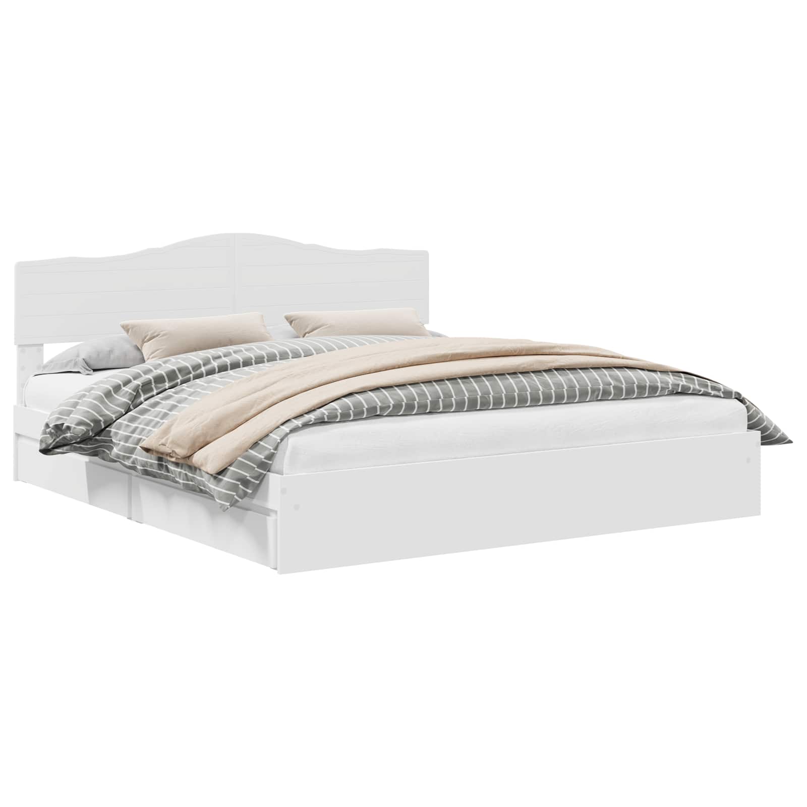 Lit de Rangement Réglable Blanc 180 x 200 cm Bois d'ingénierie