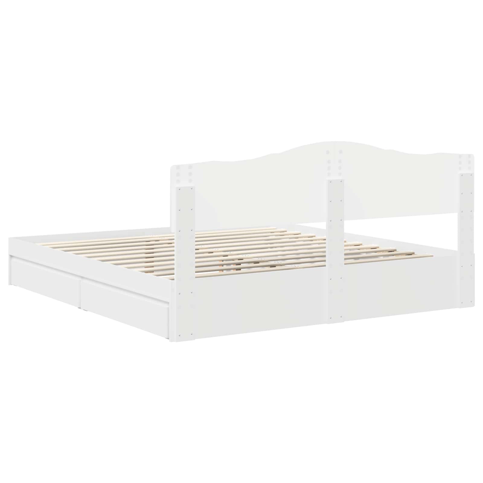 Lit de Rangement Réglable Blanc 180 x 200 cm Bois d'ingénierie