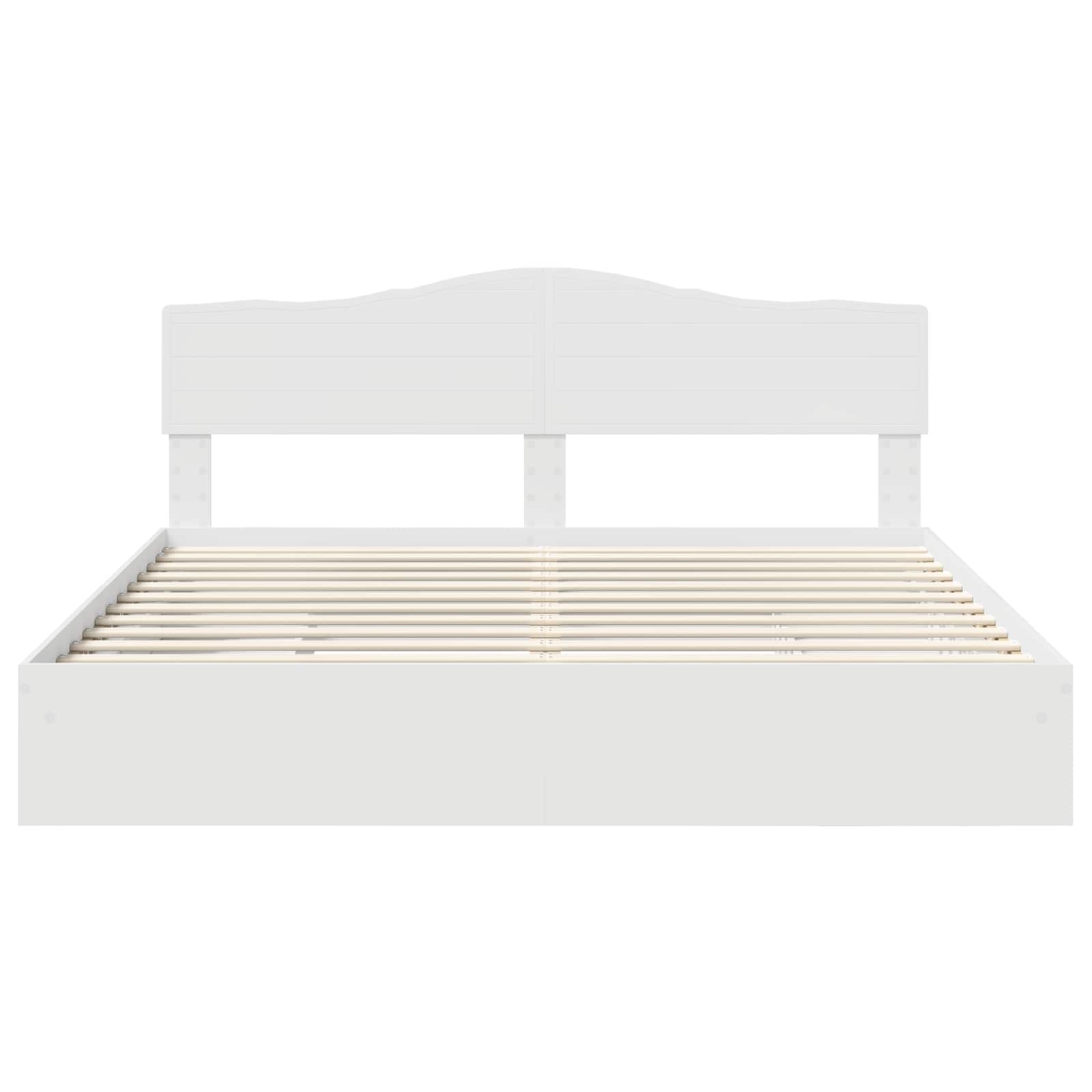 Lit de Rangement Réglable Blanc 180 x 200 cm Bois d'ingénierie
