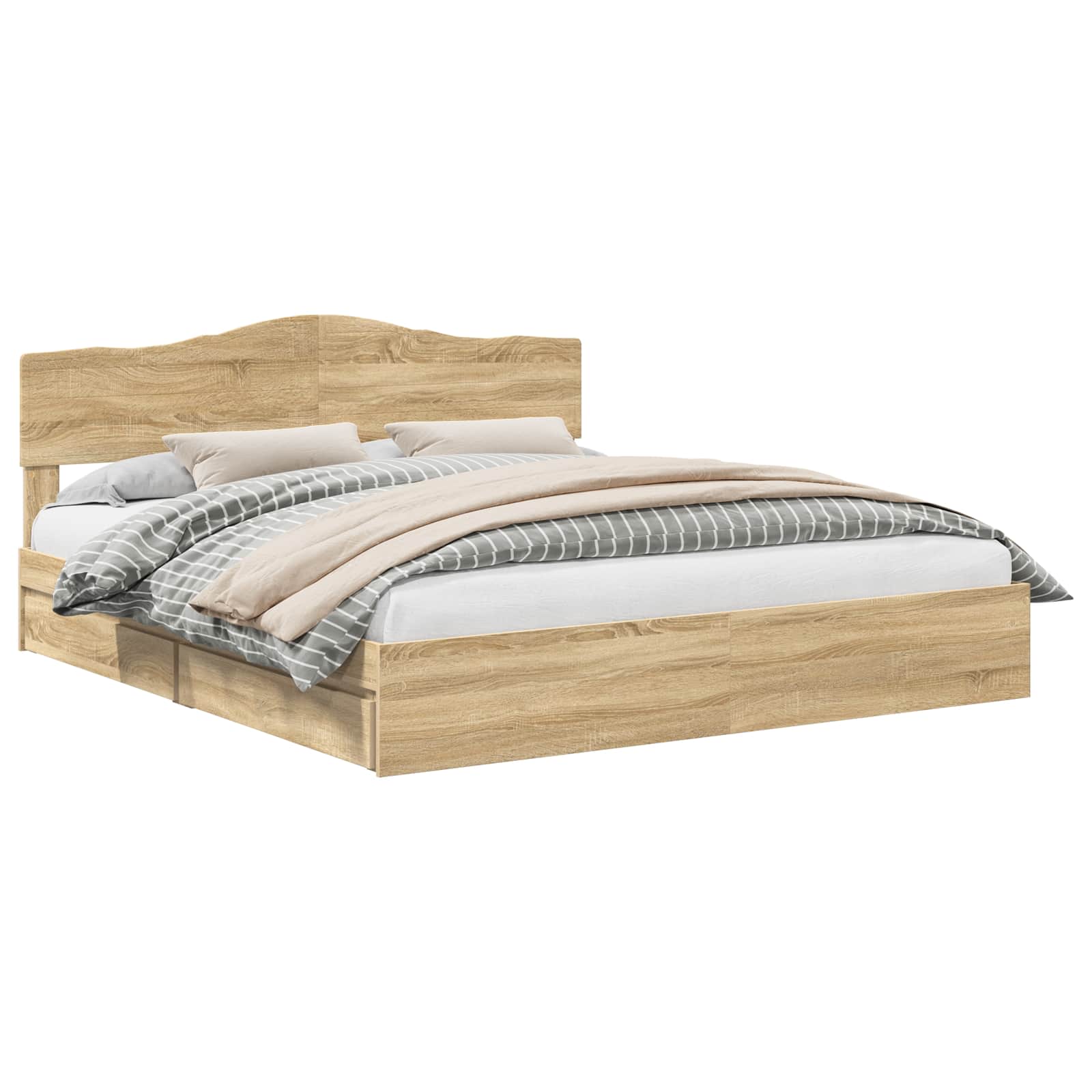 Lit de Rangement Chêne Sonoma 180 x 200 cm Bois d'ingénierie - XIOS