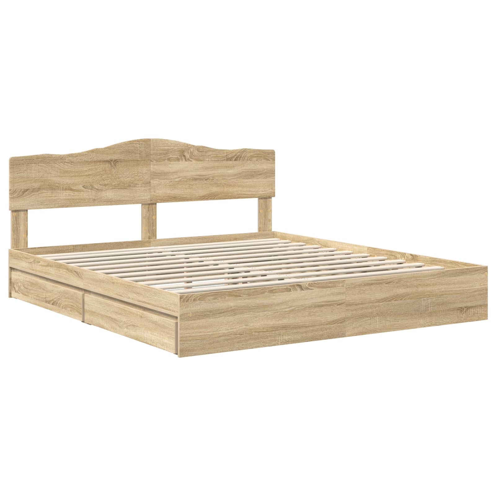 Lit de Rangement Chêne Sonoma 180 x 200 cm Bois d'ingénierie - XIOS