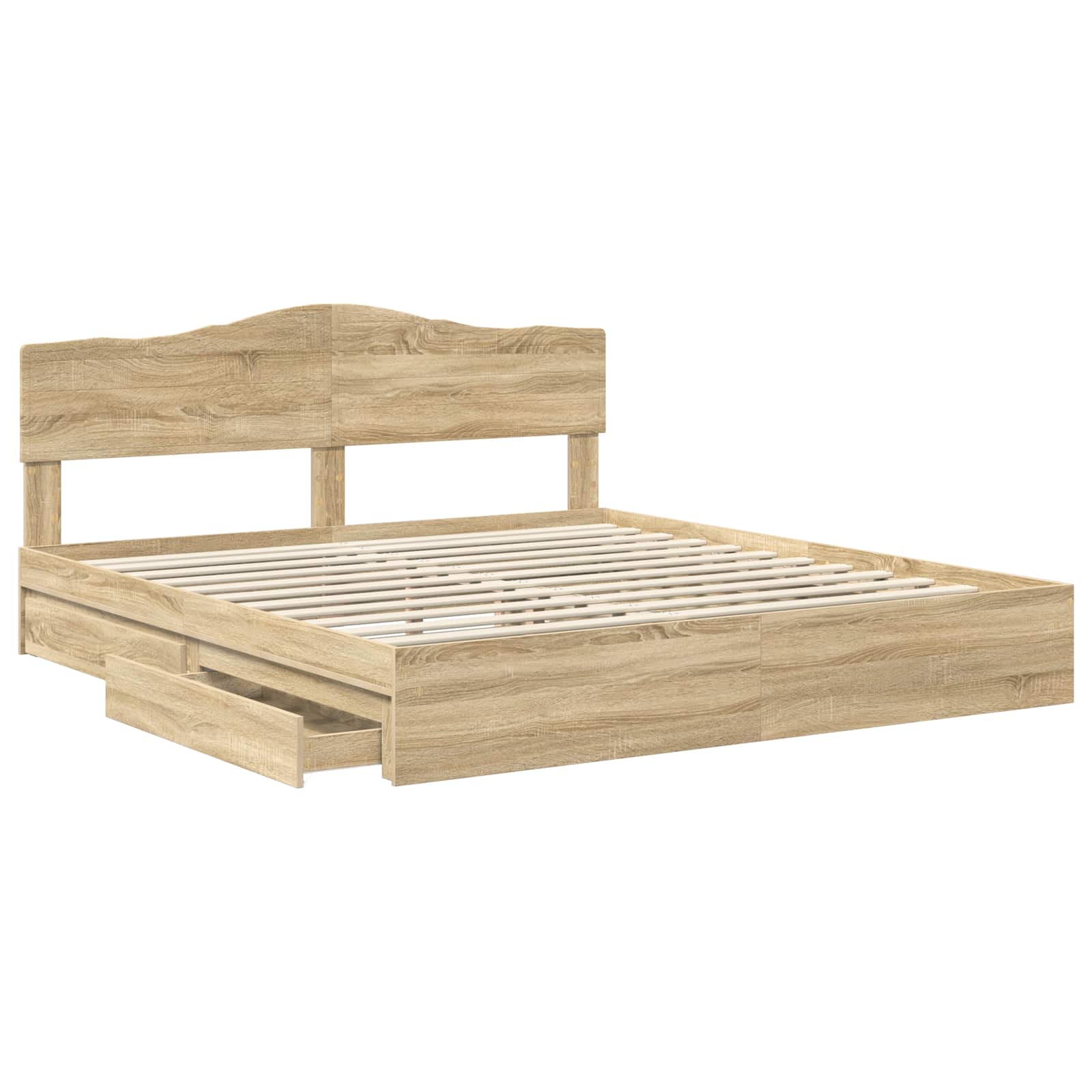Lit de Rangement Chêne Sonoma 180 x 200 cm Bois d'ingénierie - XIOS