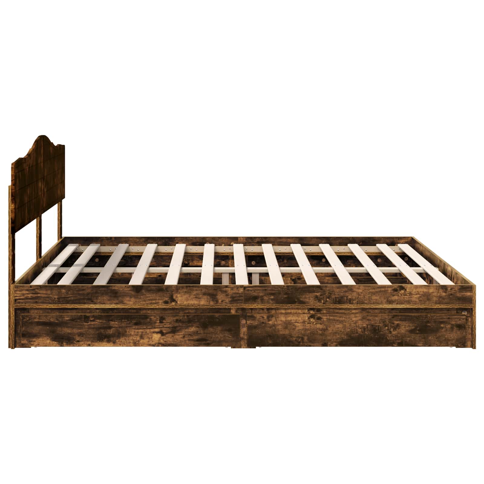 Lit de Rangement Chêne fumé 180 x 200 cm Bois d'ingénierie - XIOS