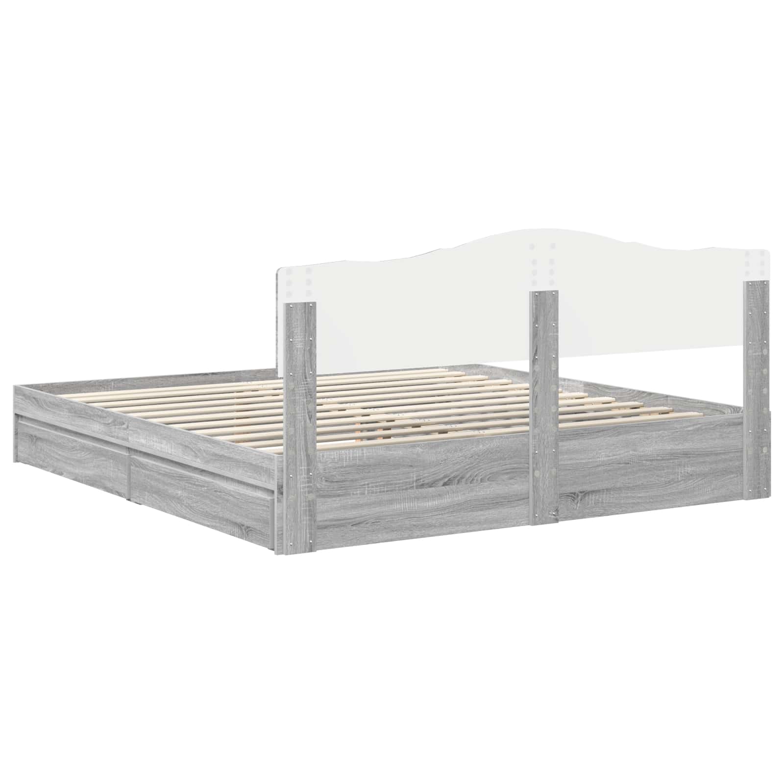 Lit de Rangement Gris Sonoma 180 x 200 cm Bois d'ingénierie - XIOS