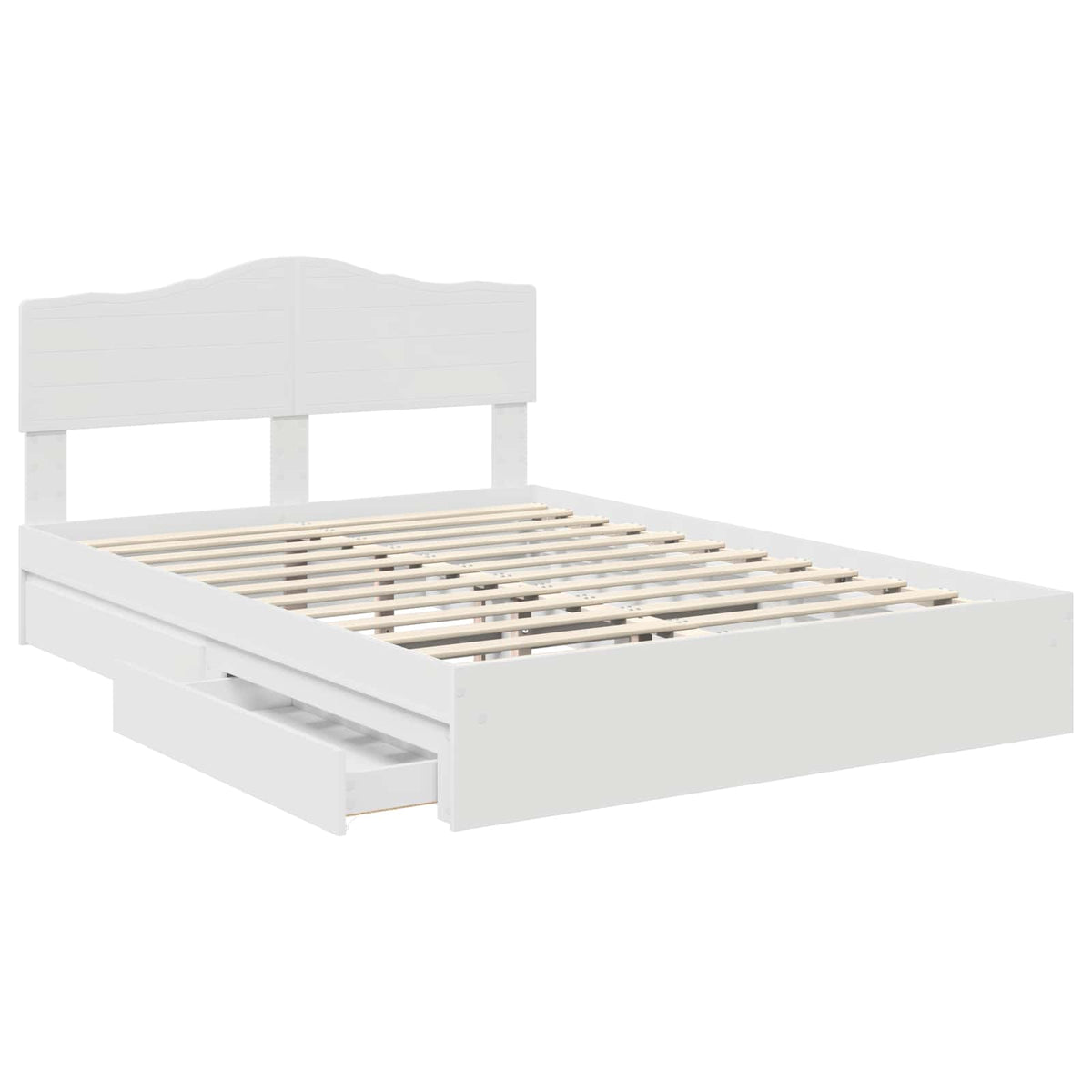 Lit de Rangement Réglable Blanc 160 x 200 cm Bois d'ingénierie