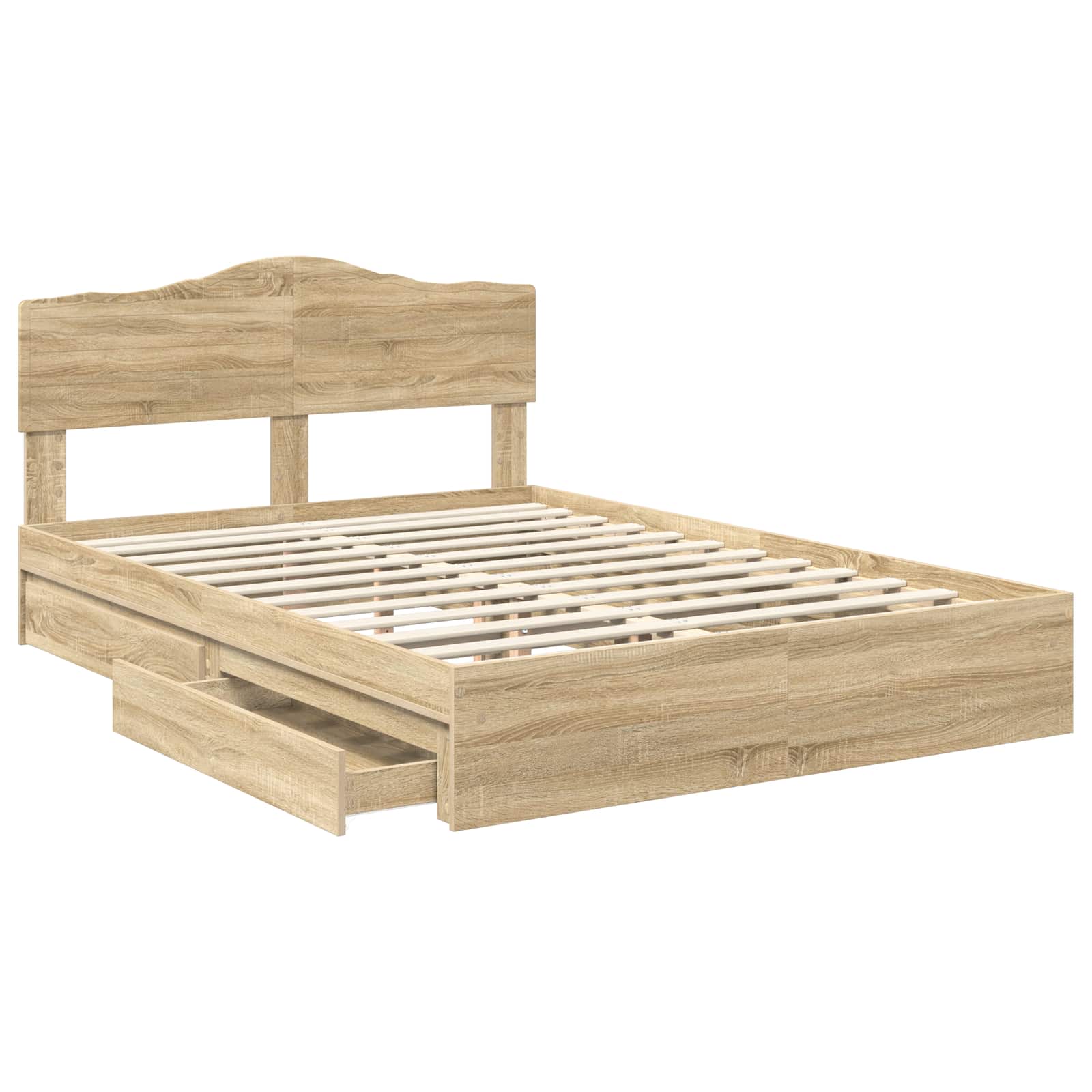 Lit de Rangement Chêne Sonoma 160 x 200 cm Bois d'ingénierie - XIOS