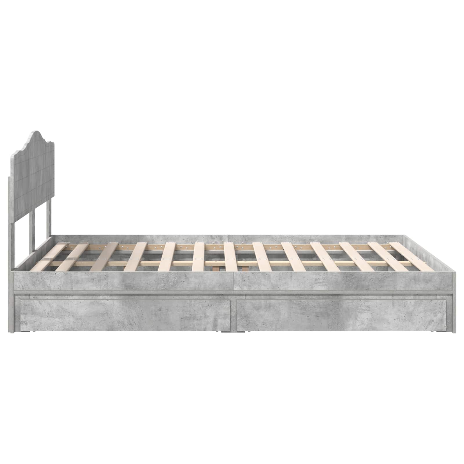 Lit de Rangement Gris béton 150 x 200 cm Bois d'ingénierie - XIOS