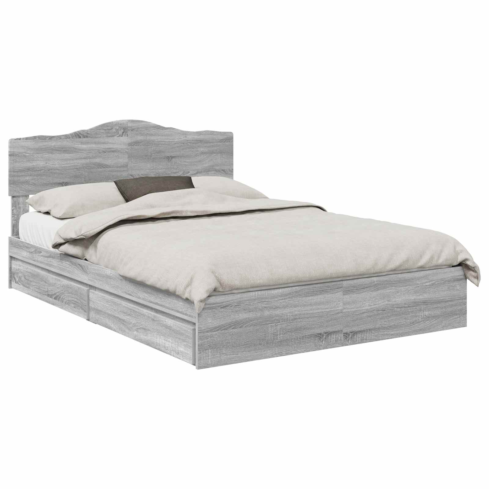 Lit de Rangement Gris Sonoma 140 x 200 cm Bois d'ingénierie - XIOS