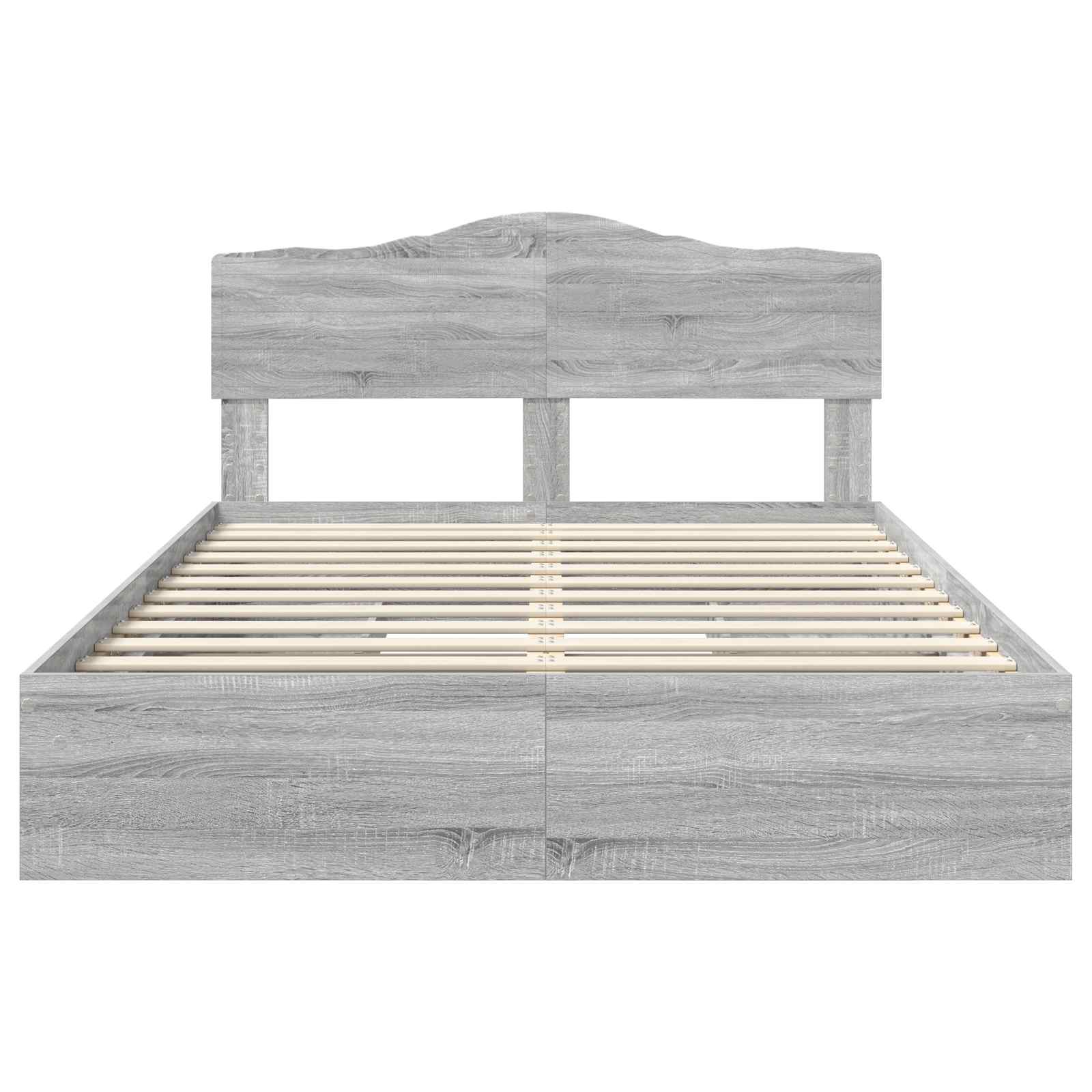 Lit de Rangement Gris Sonoma 140 x 200 cm Bois d'ingénierie - XIOS