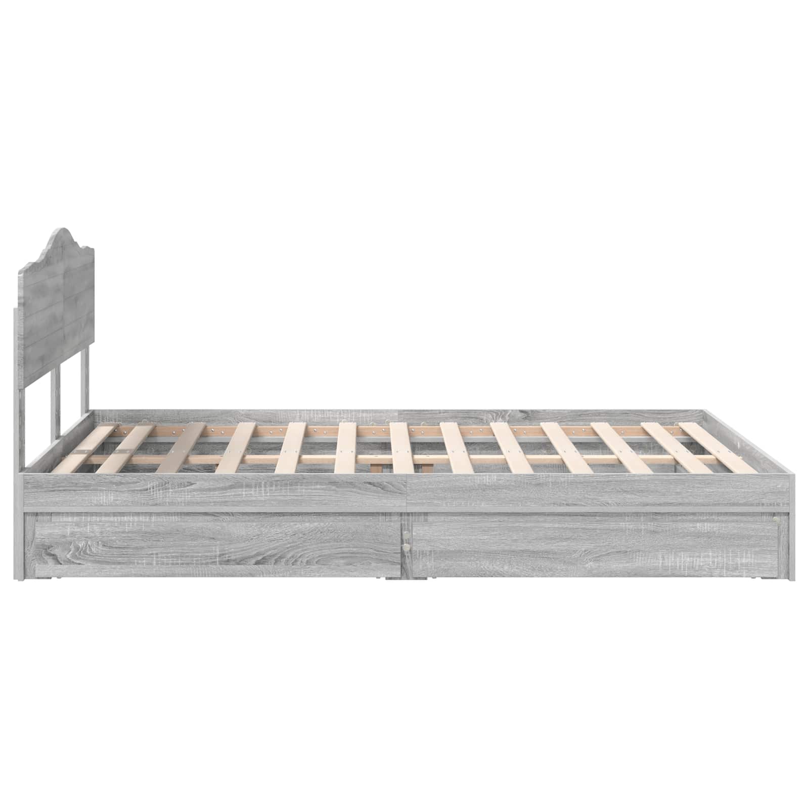 Lit de Rangement Gris Sonoma 140 x 200 cm Bois d'ingénierie - XIOS