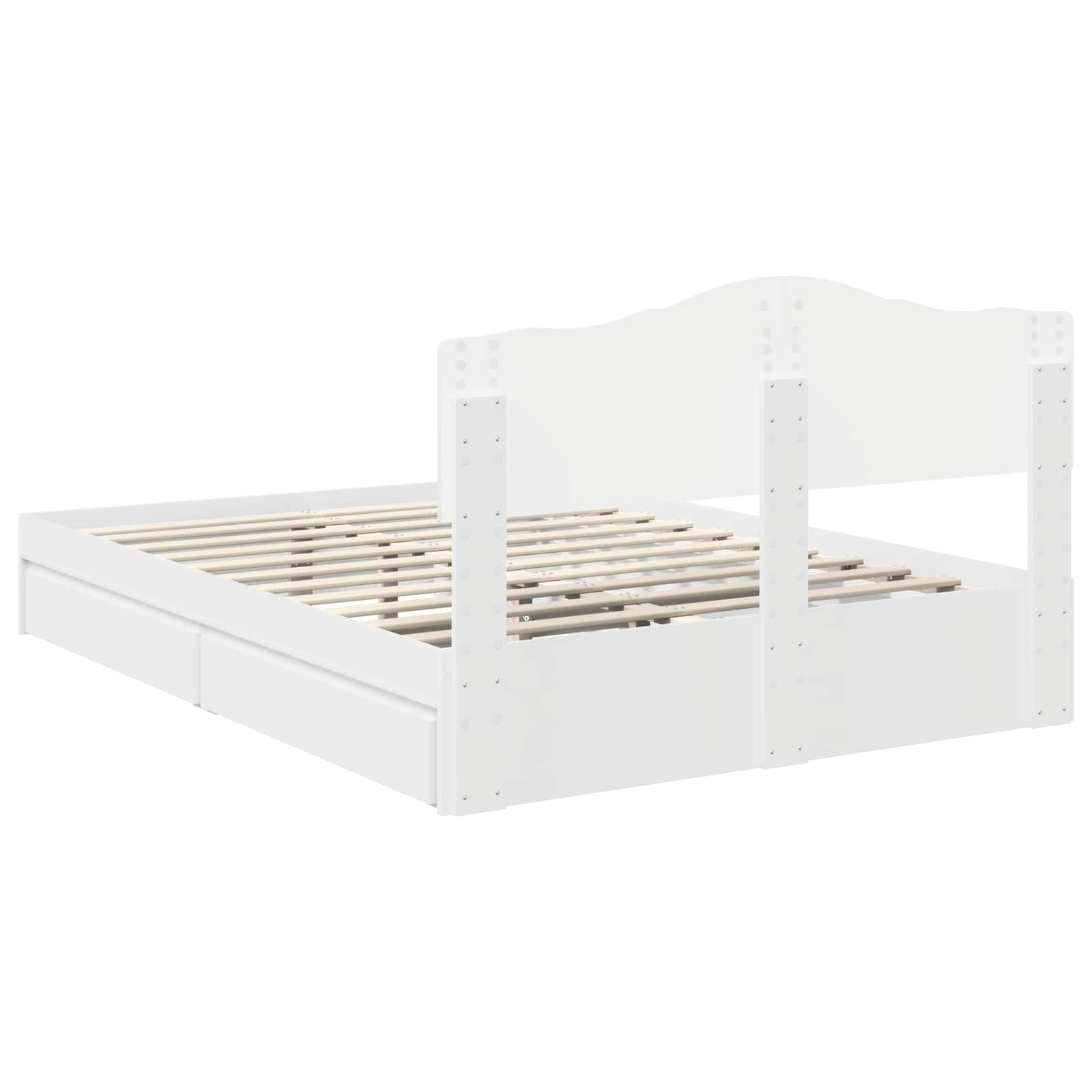 Lit de Rangement Réglable Blanc 140 x 190 cm Bois d'ingénierie