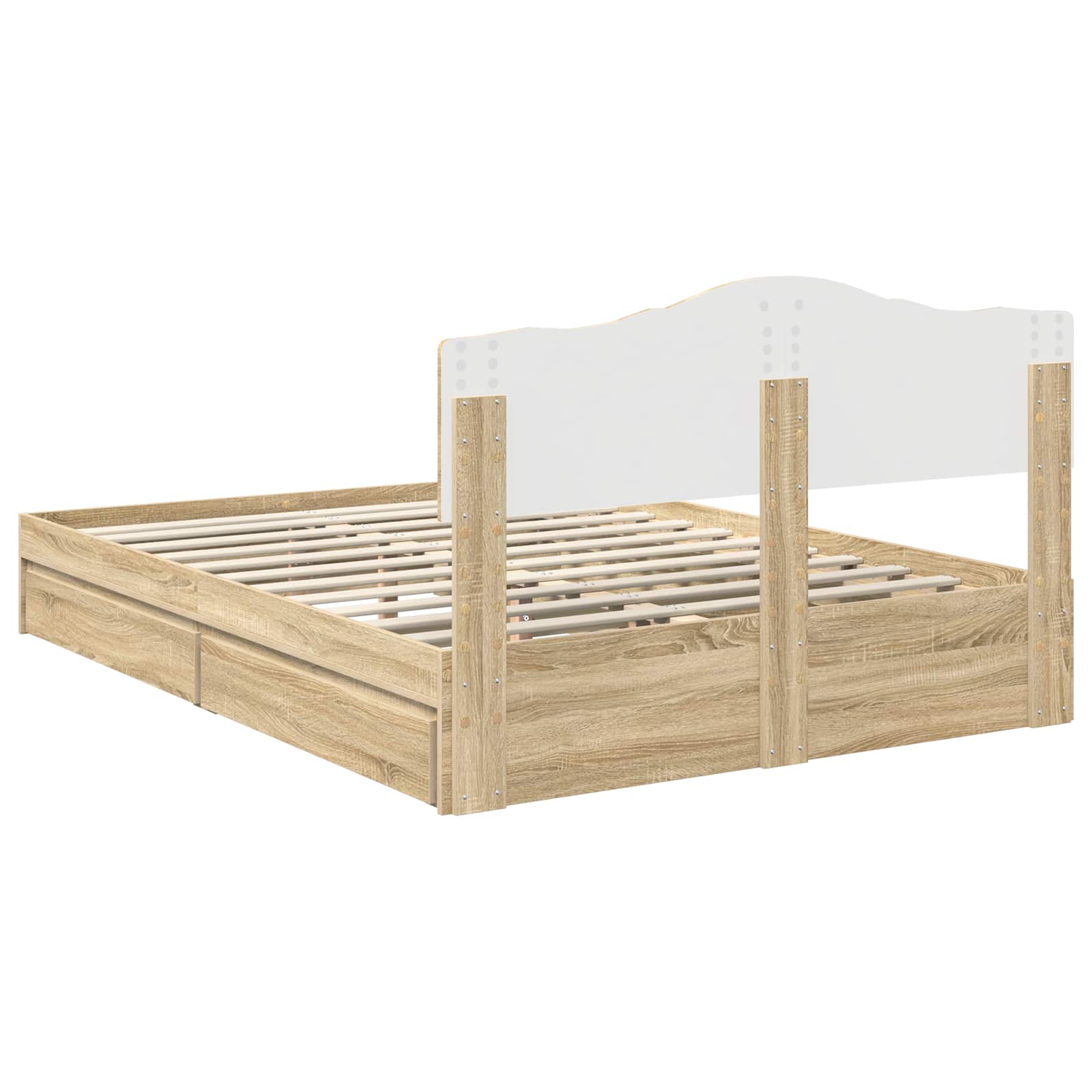 Lit de Rangement Chêne Sonoma 140 x 190 cm Bois d'ingénierie - XIOS