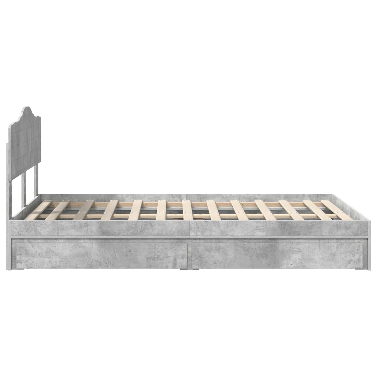 Lit de Rangement Gris béton 135 x 190 cm Bois d'ingénierie - XIOS