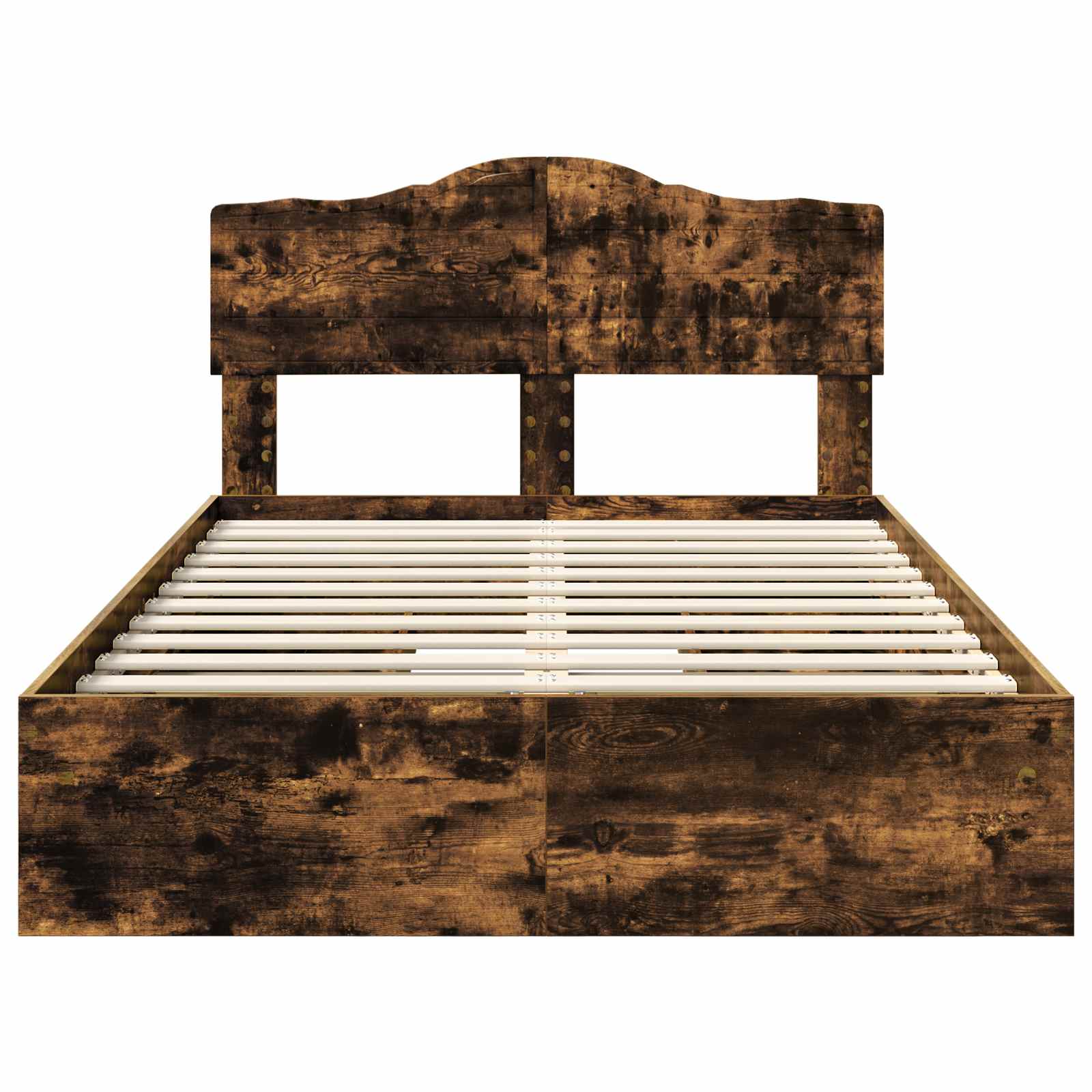 Lit de Rangement Chêne fumé 135 x 190 cm Bois d'ingénierie - XIOS